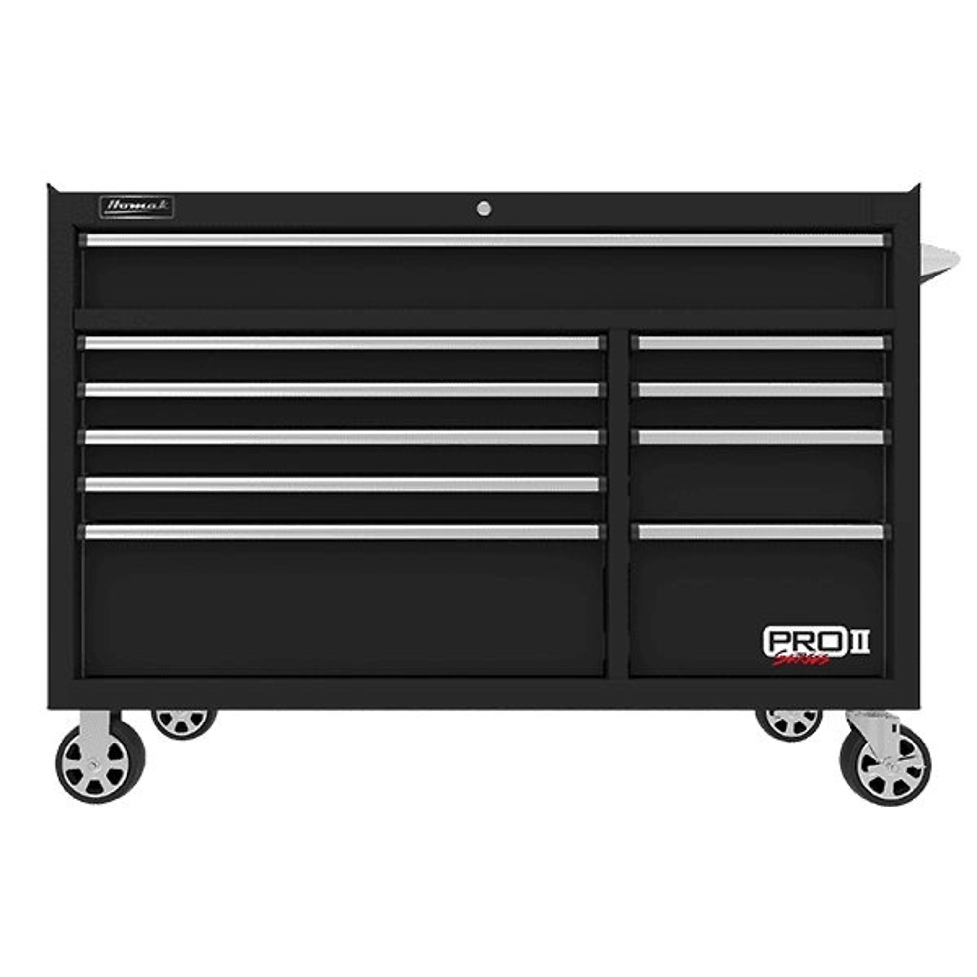 Homak PRO II 54 Pro 2 10 Drawer Roller Cabinet Black Width 54 5