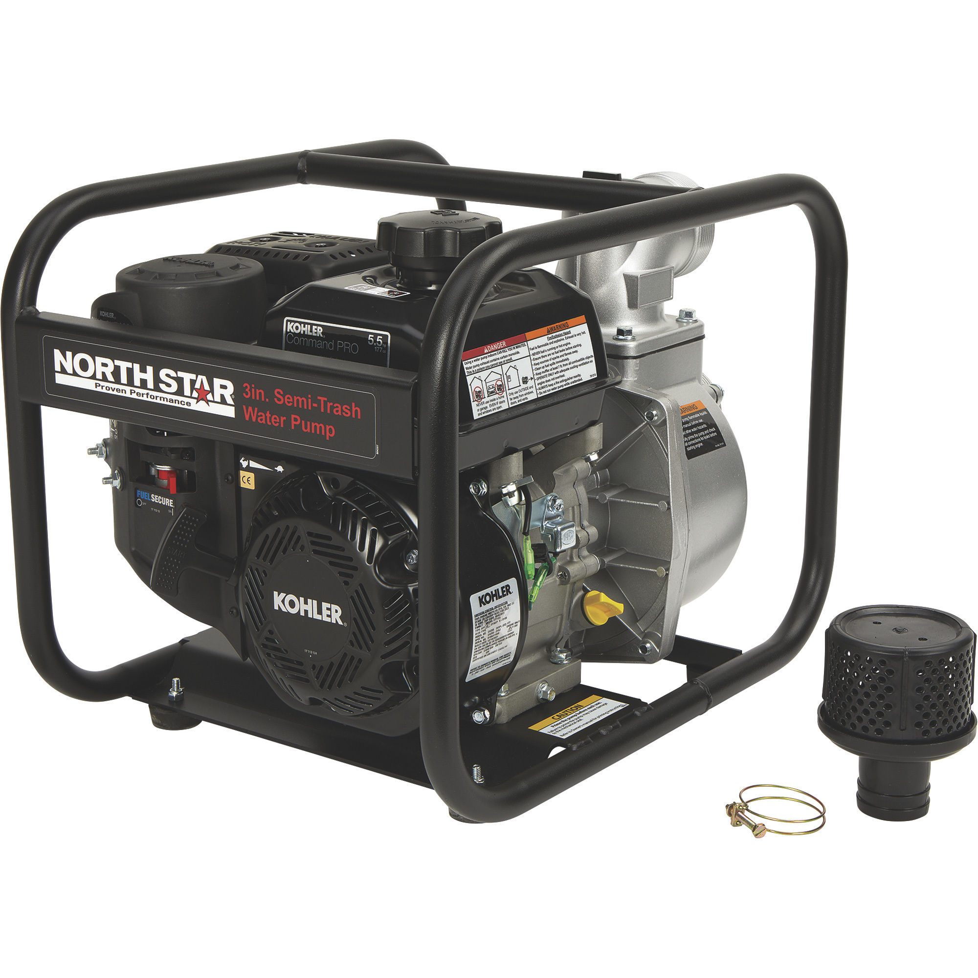 NorthStar Self-Priming Semi-Trash Water Pump, 3in. Ports, 15,850