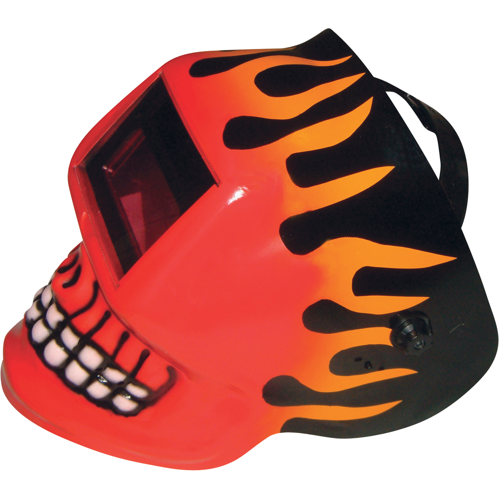 Redtail Red Skull Flame Auto-Darkening Welding Helmet, Model 10252