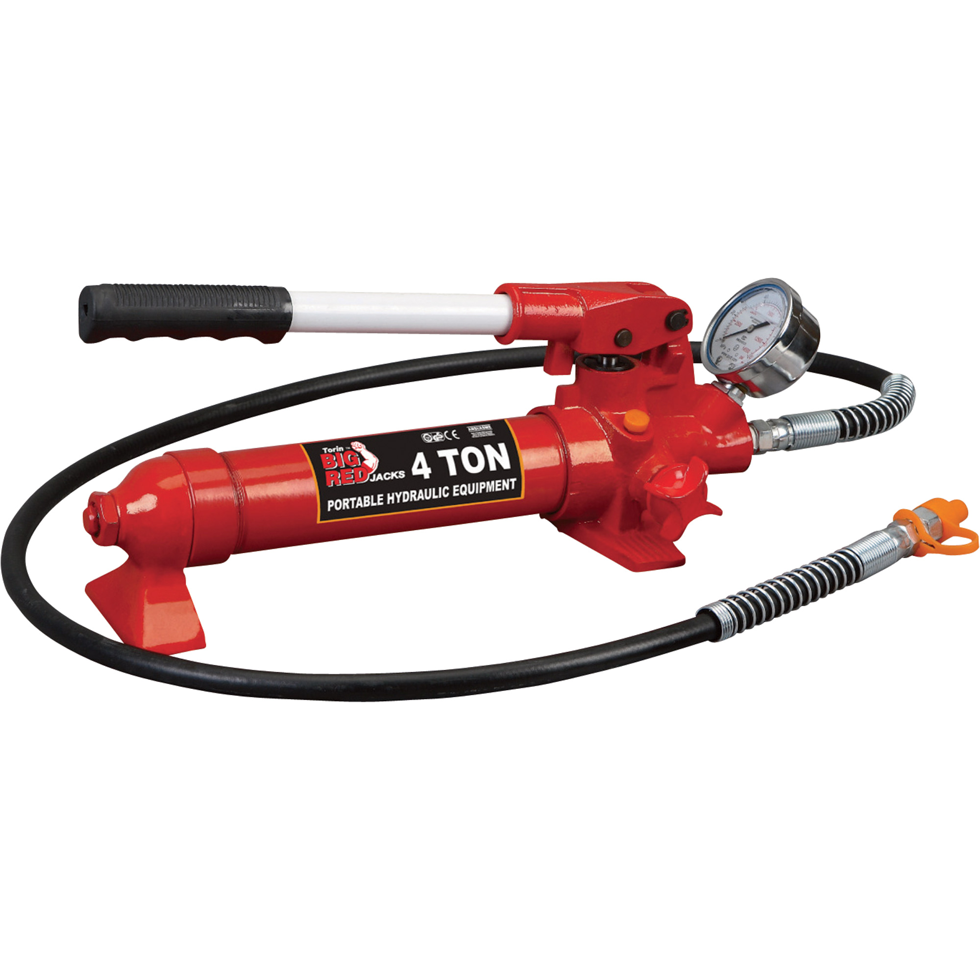 Torin Big Red Hydraulic Pump with Gauge and Hose — 0.4L, Model
