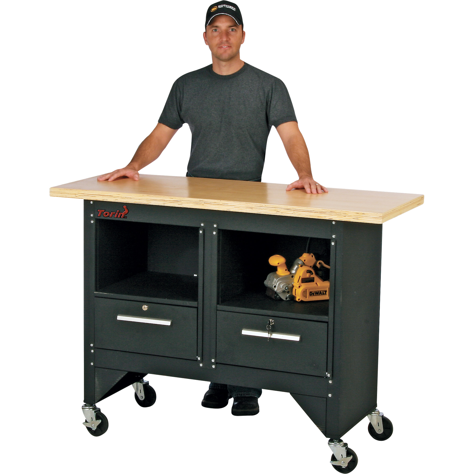 Torin Big Red 54in. Mobile Workbench with Hardwood Top — Model