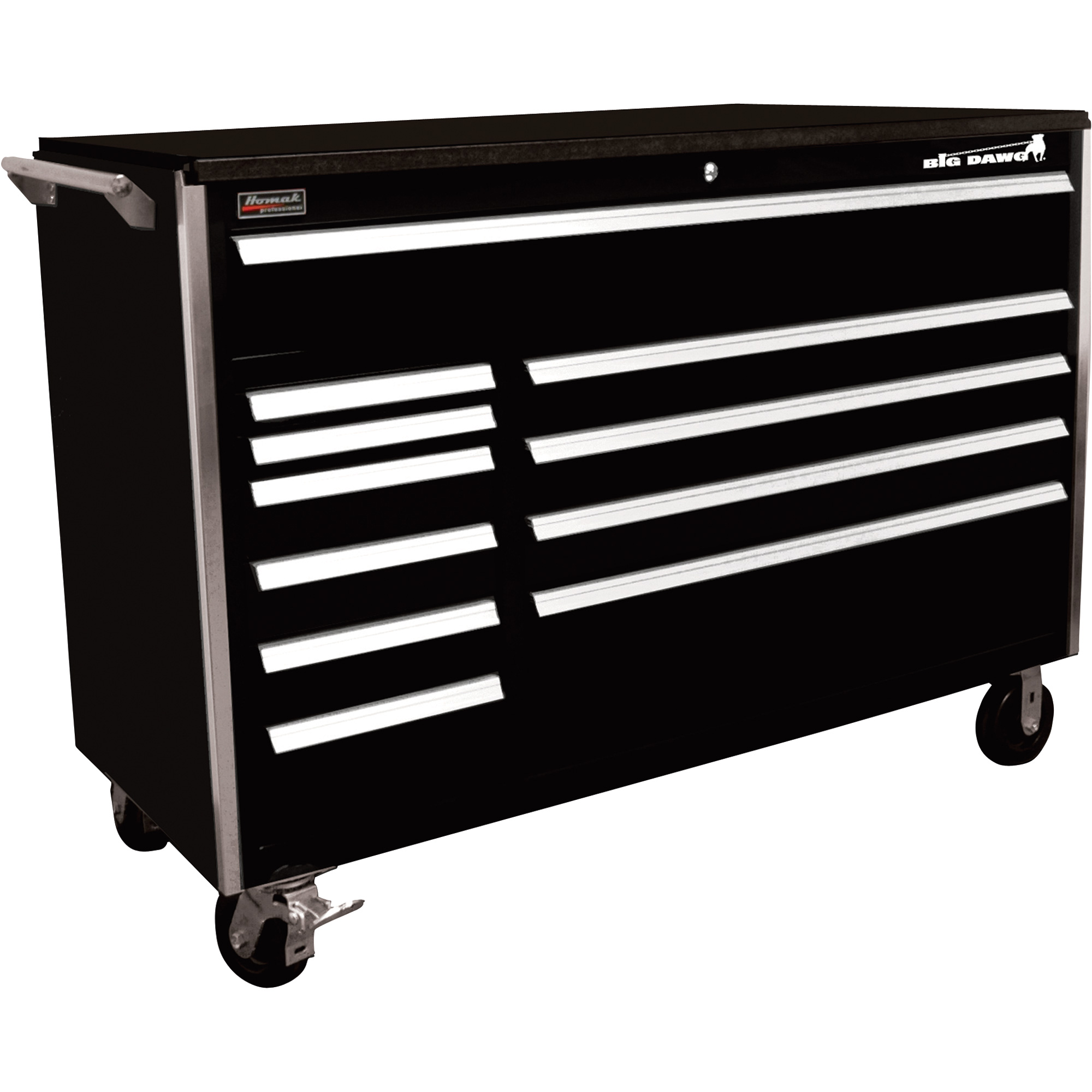 Homak Big Dawg 60in., 11-Drawer Tool Cabinet — Black, 60in.W x
