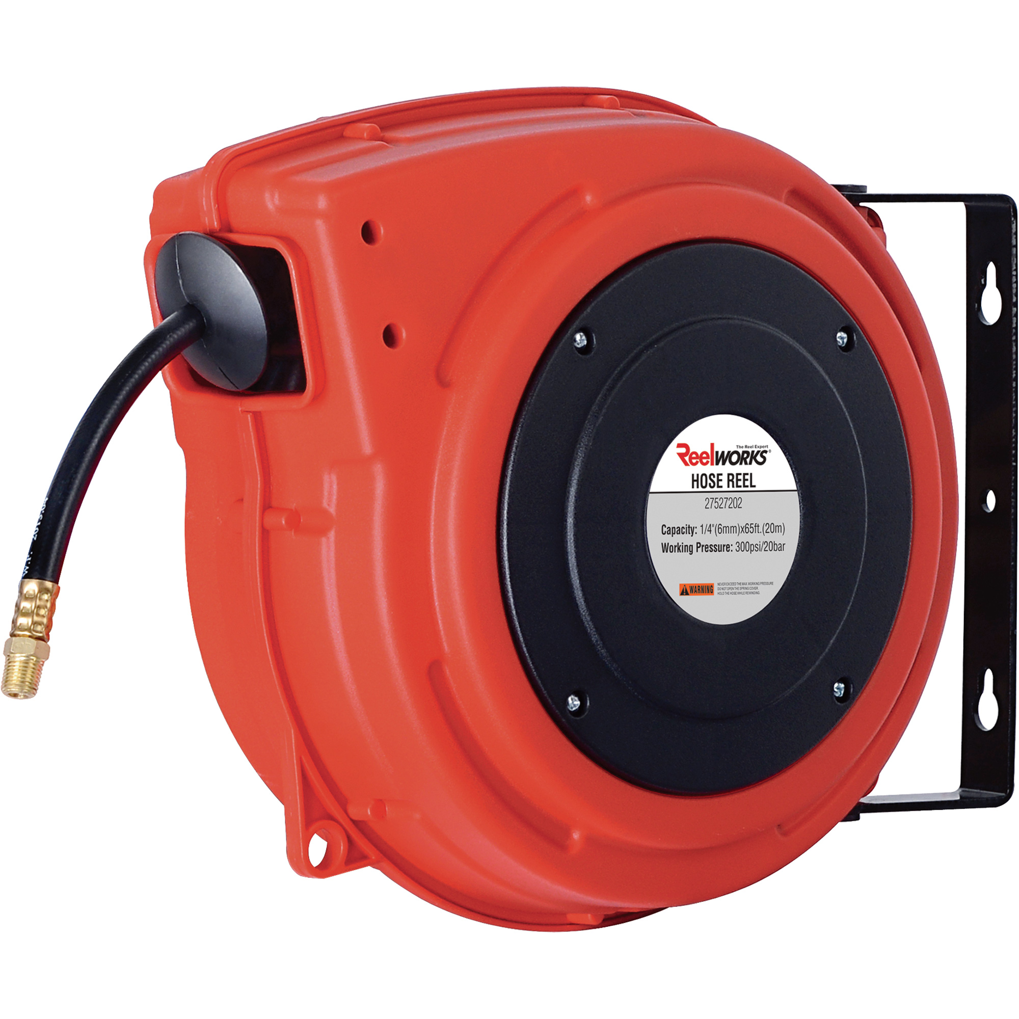Retractable Air Hose Reel – 1/4 Inch X 50 FT Hybrid Polymer Hose, Wall/Ceiling Mount With 180° Swivel, Auto Rewind