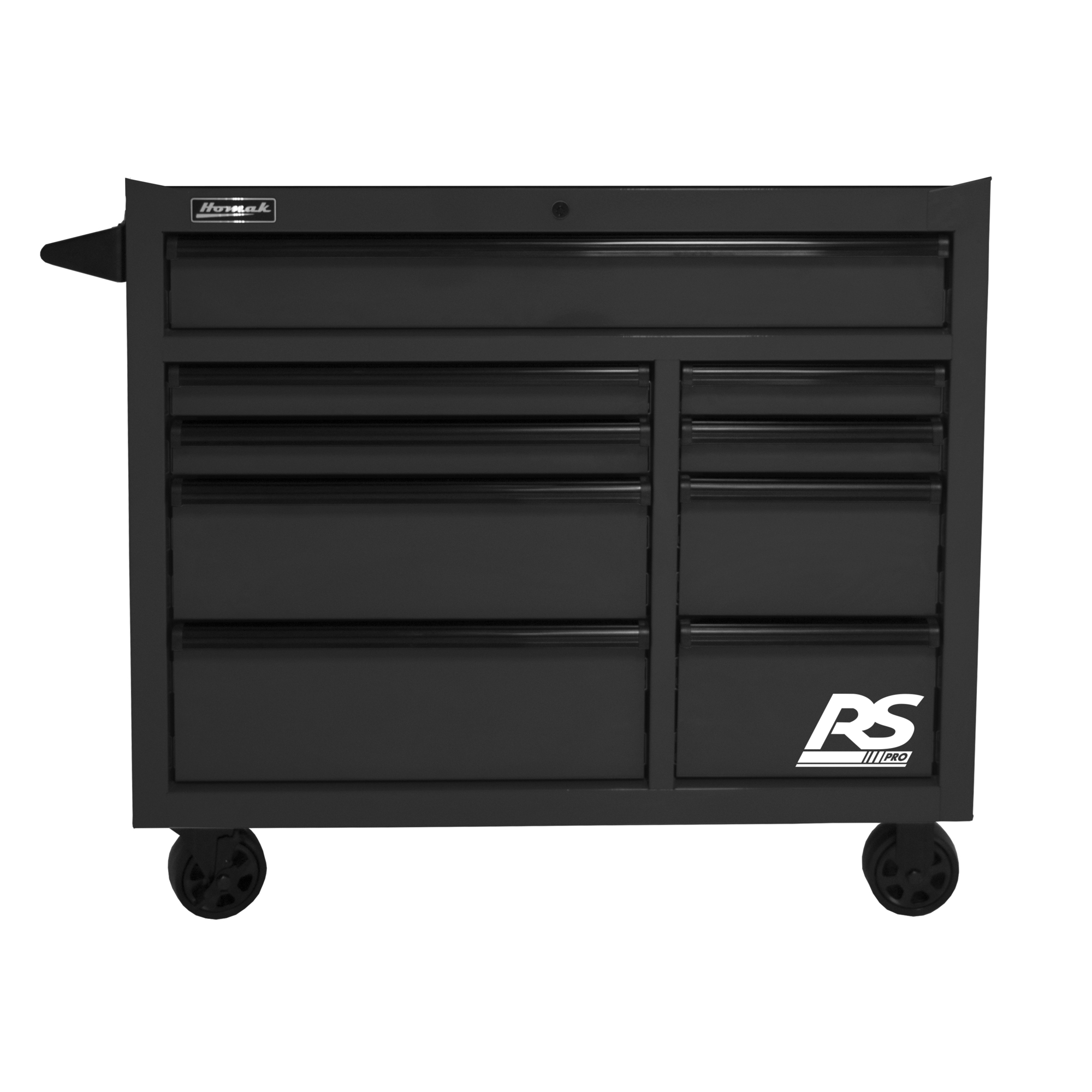 Homak RS Pro, 41in. RS PRO 9 DWR ROLLING CABINET-BLACK, Width 39