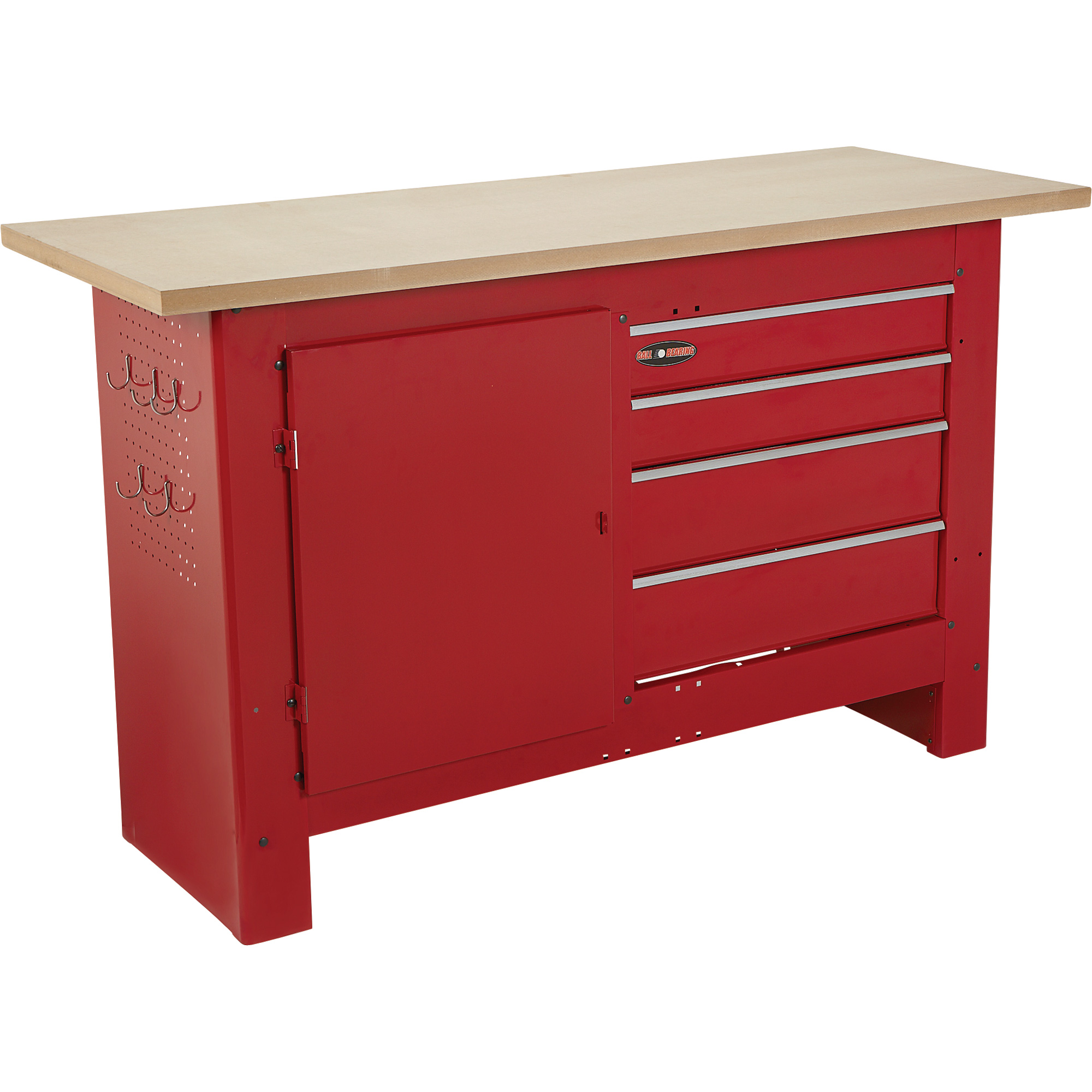Waterloo 60in. 4-Drawer Workbench with Wooden Top — 60in.W x 24in