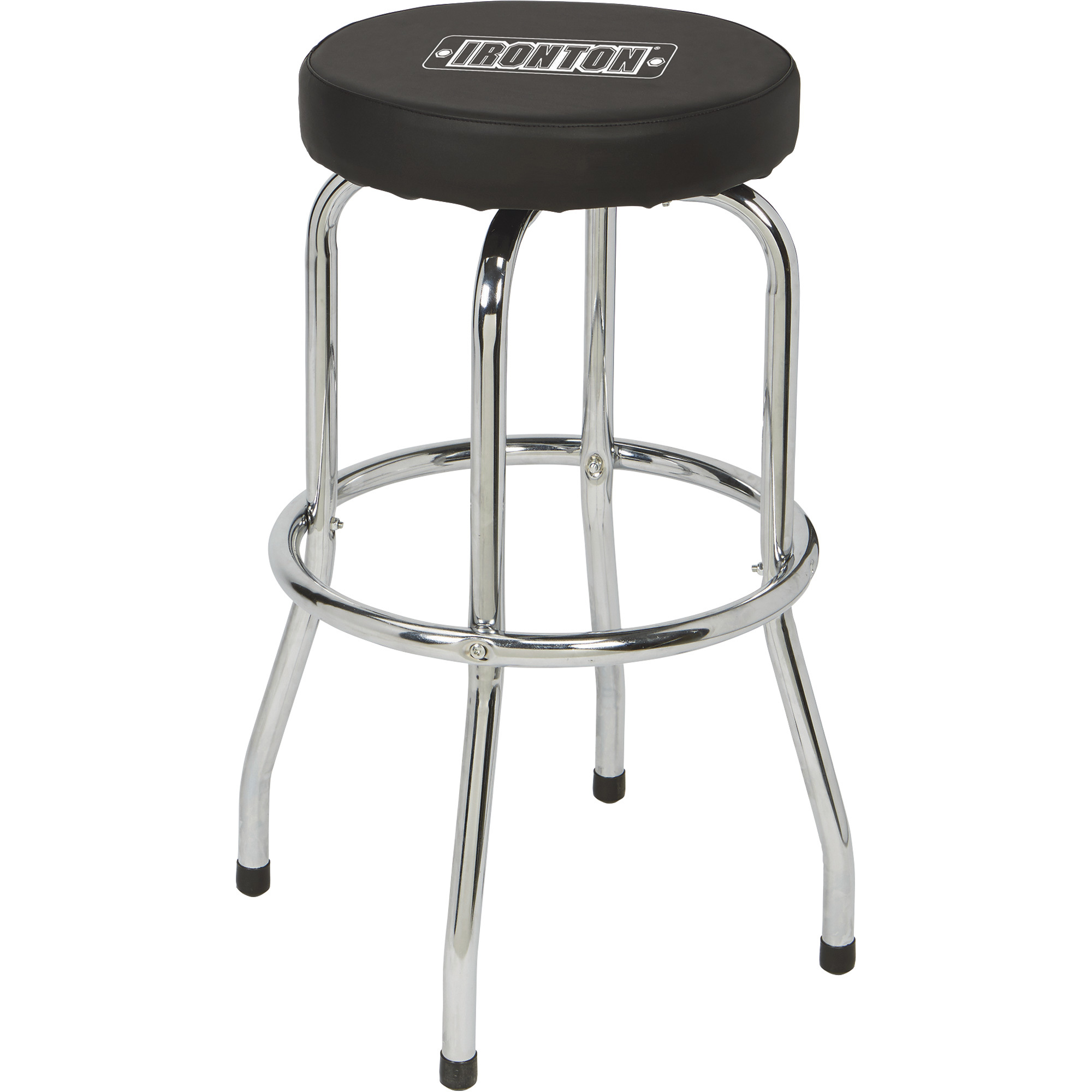 Ironton Swivel Shop Stool with Chrome Legs — Steel, 300-Lb