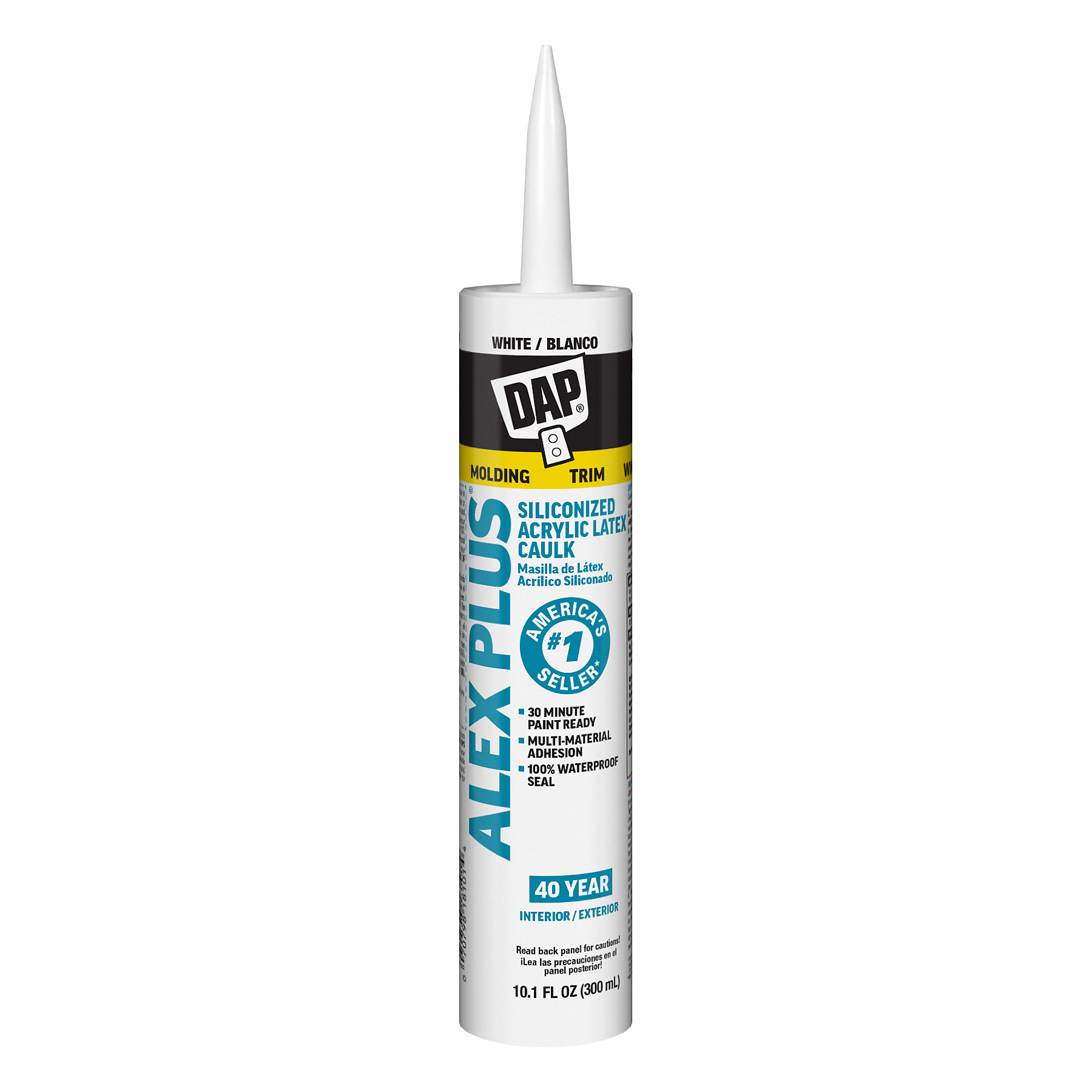 DAP ALEX PLUS All-Purpose Acrylic Latex+Silicone Caulk, White