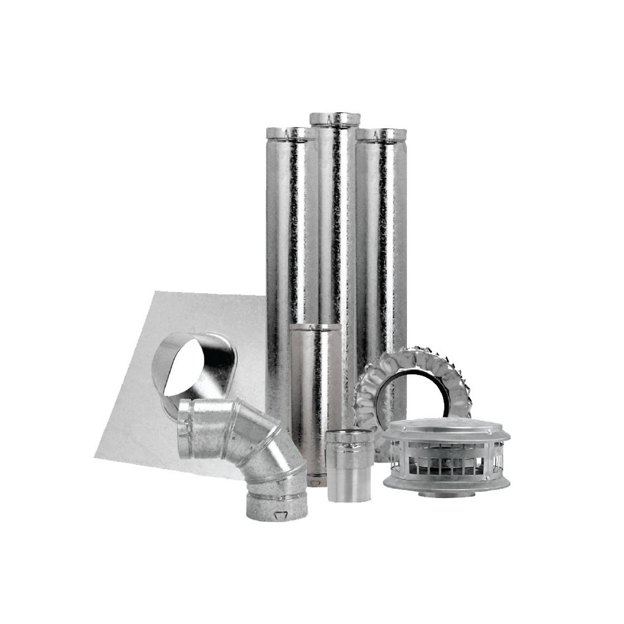 DuraVent Vent Unit Heater Kit, 4in., Vertical, Galvanized Steel