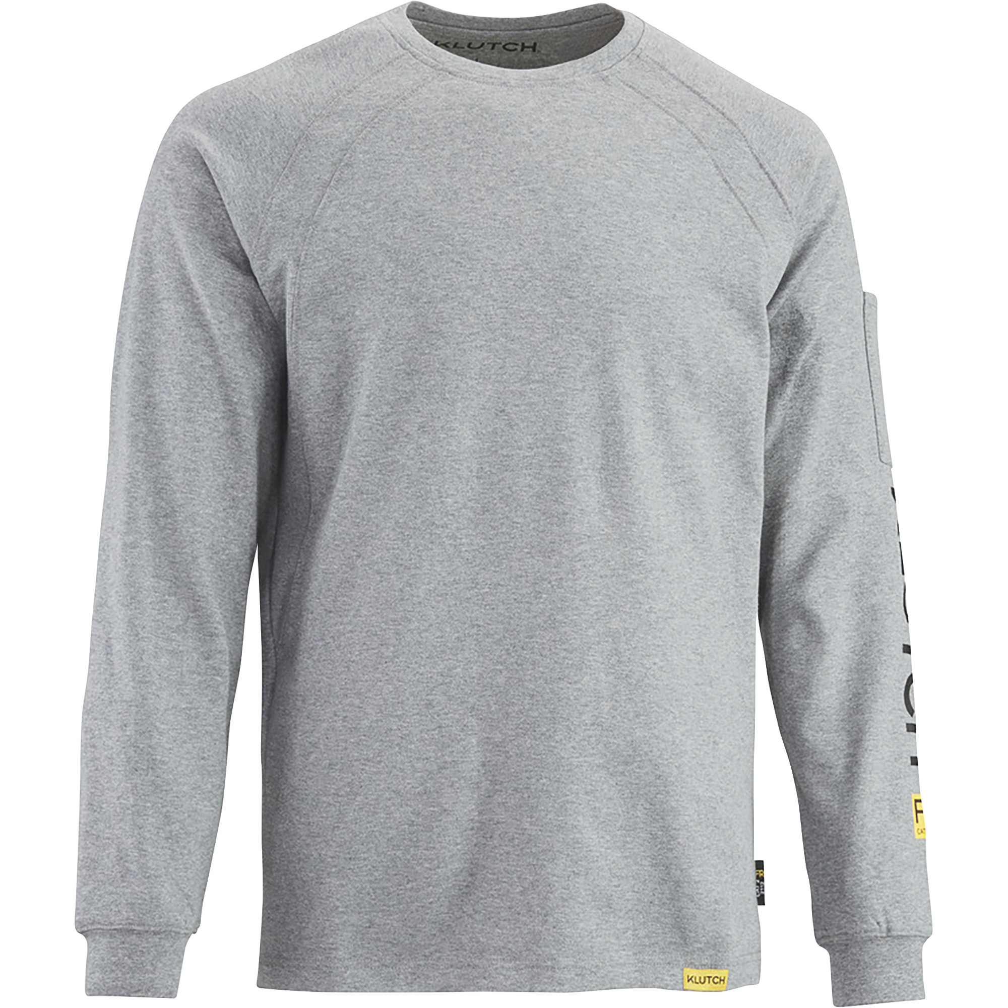 Klutch Flame-Resistant Long-Sleeve T-Shirt, Gray, Large, CAT 2 FR