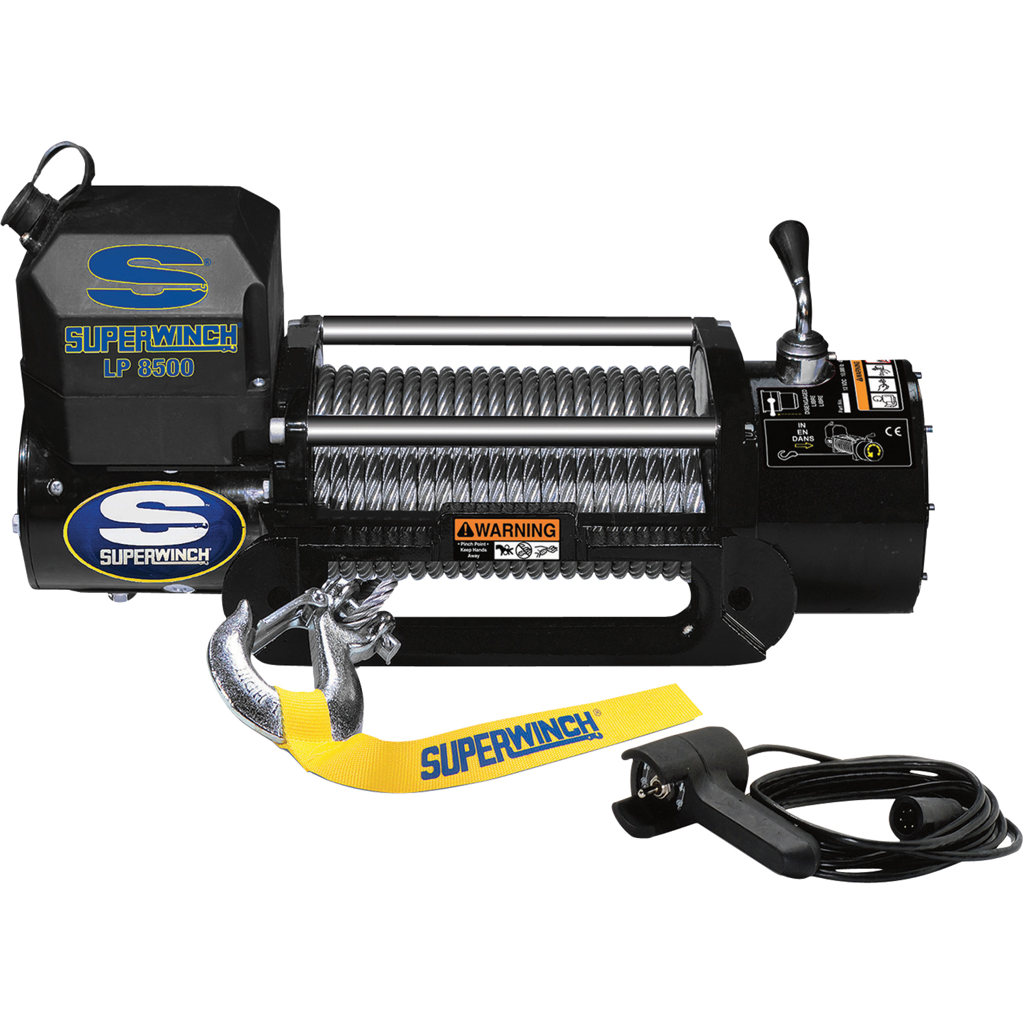 Superwinch 12 Volt DC Powered Electric Truck Winch — 8,500-Lb