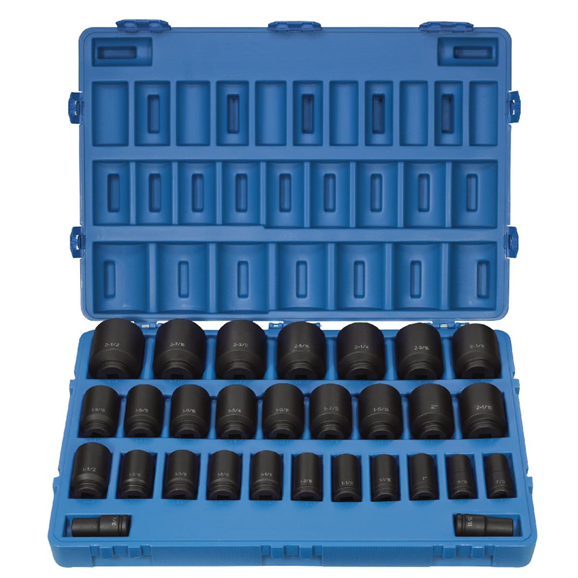 Grey Pneumatic 3/4in. Drive Impact Socket Set — 29-Piece, Deep
