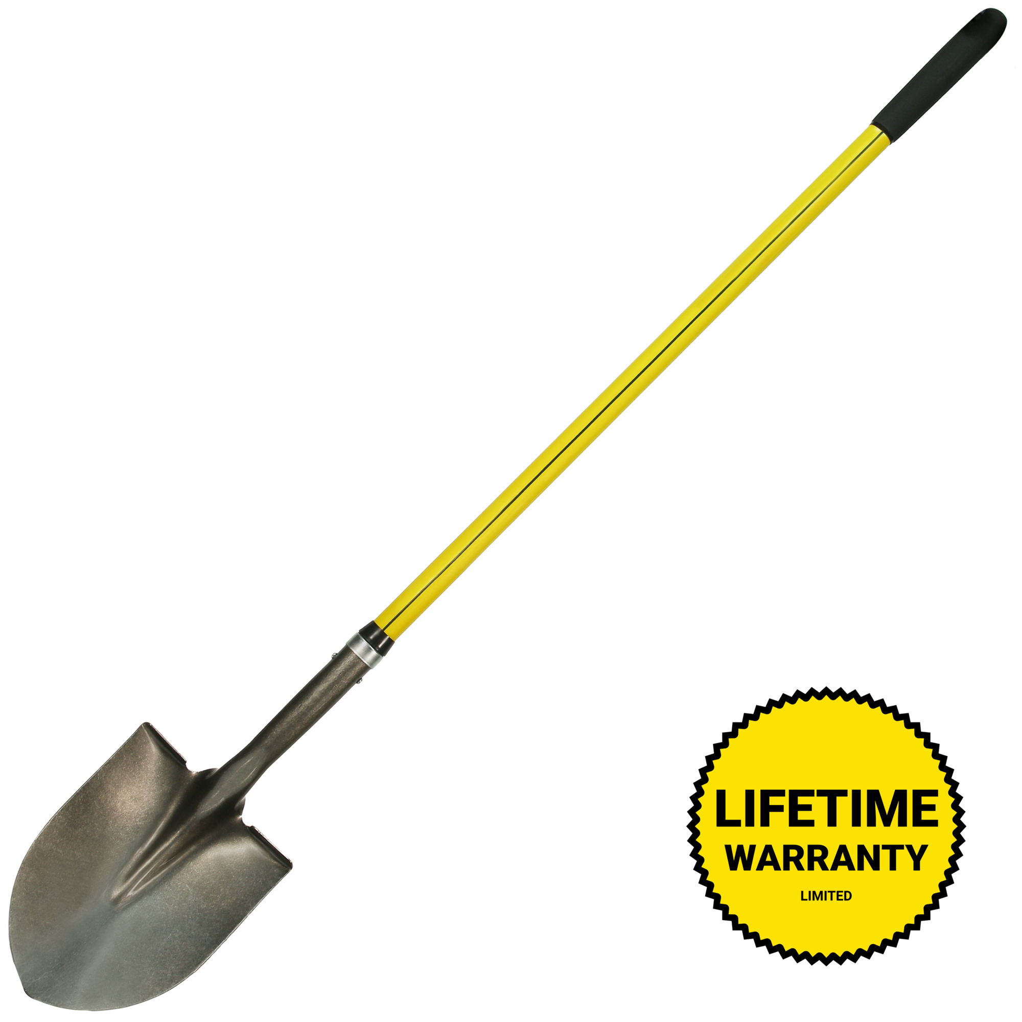 Nupla Round Point Shovel — 48in. Fiberglass Handle, Heavy-Duty 14