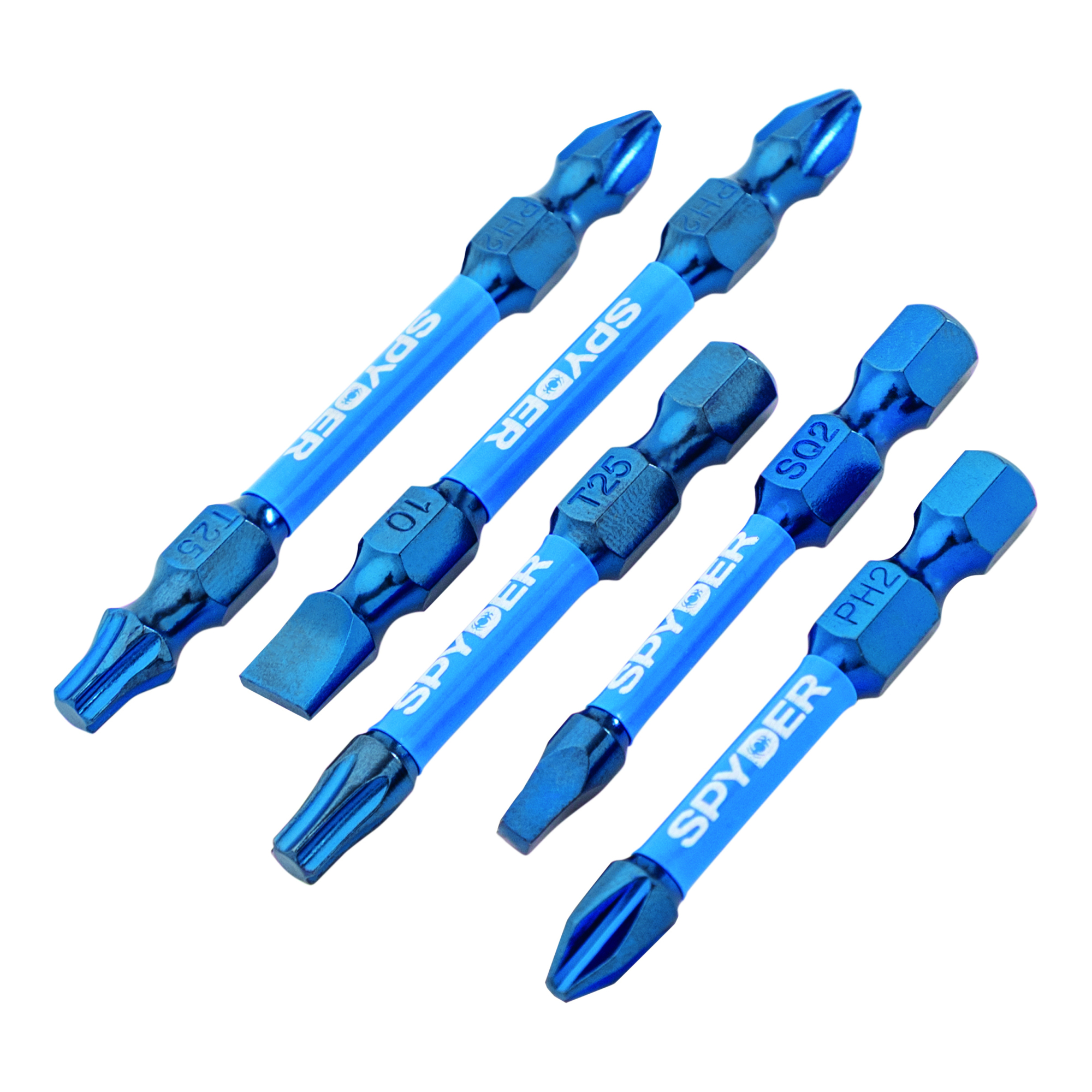 Spyder Mach-Blue Drive Bit Set — 56-Piece, Impact Rated, Tough Tip