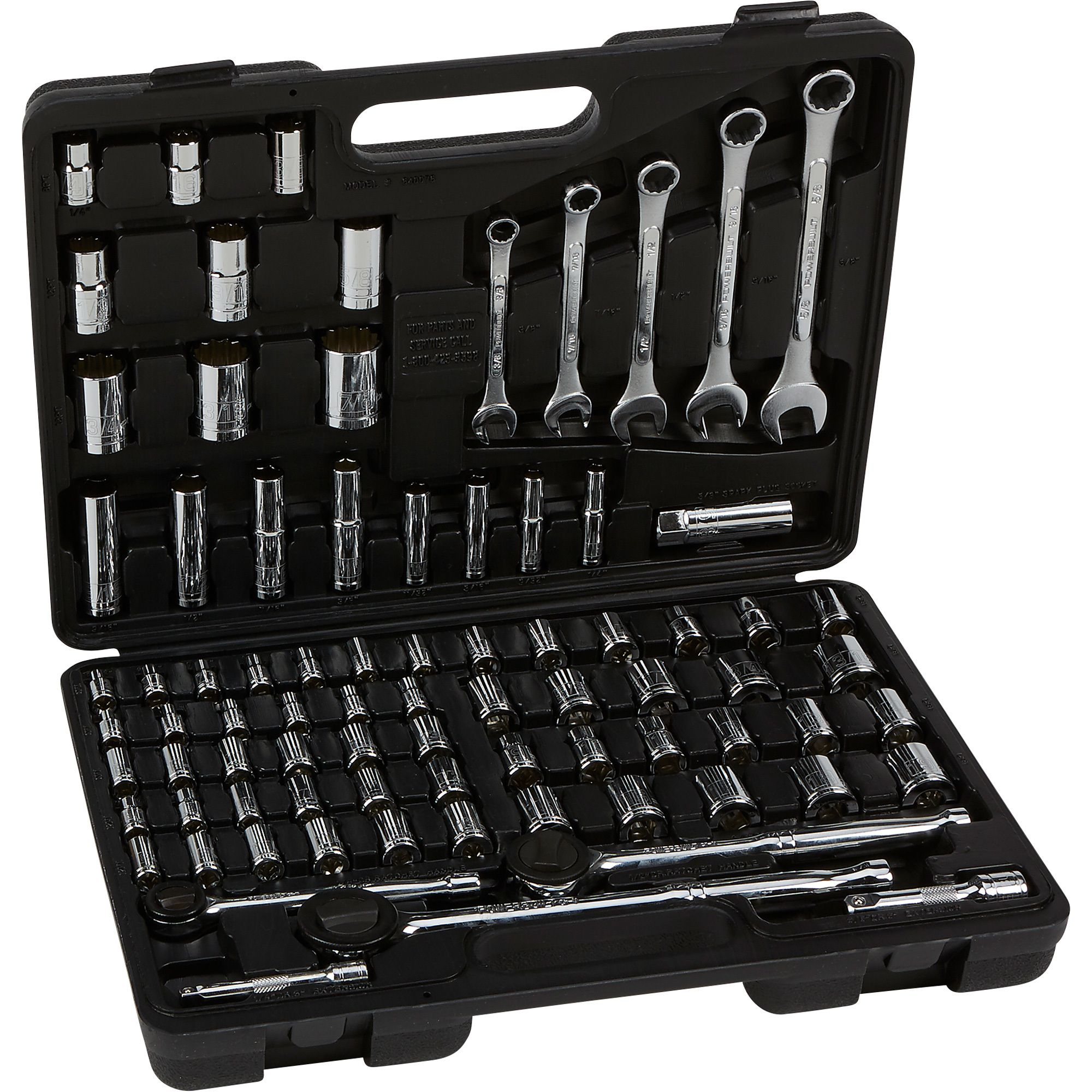 Powerbuilt Mechanic's Tool Set — 82-Pc., 1/4in., 3/8in. & 1/2in