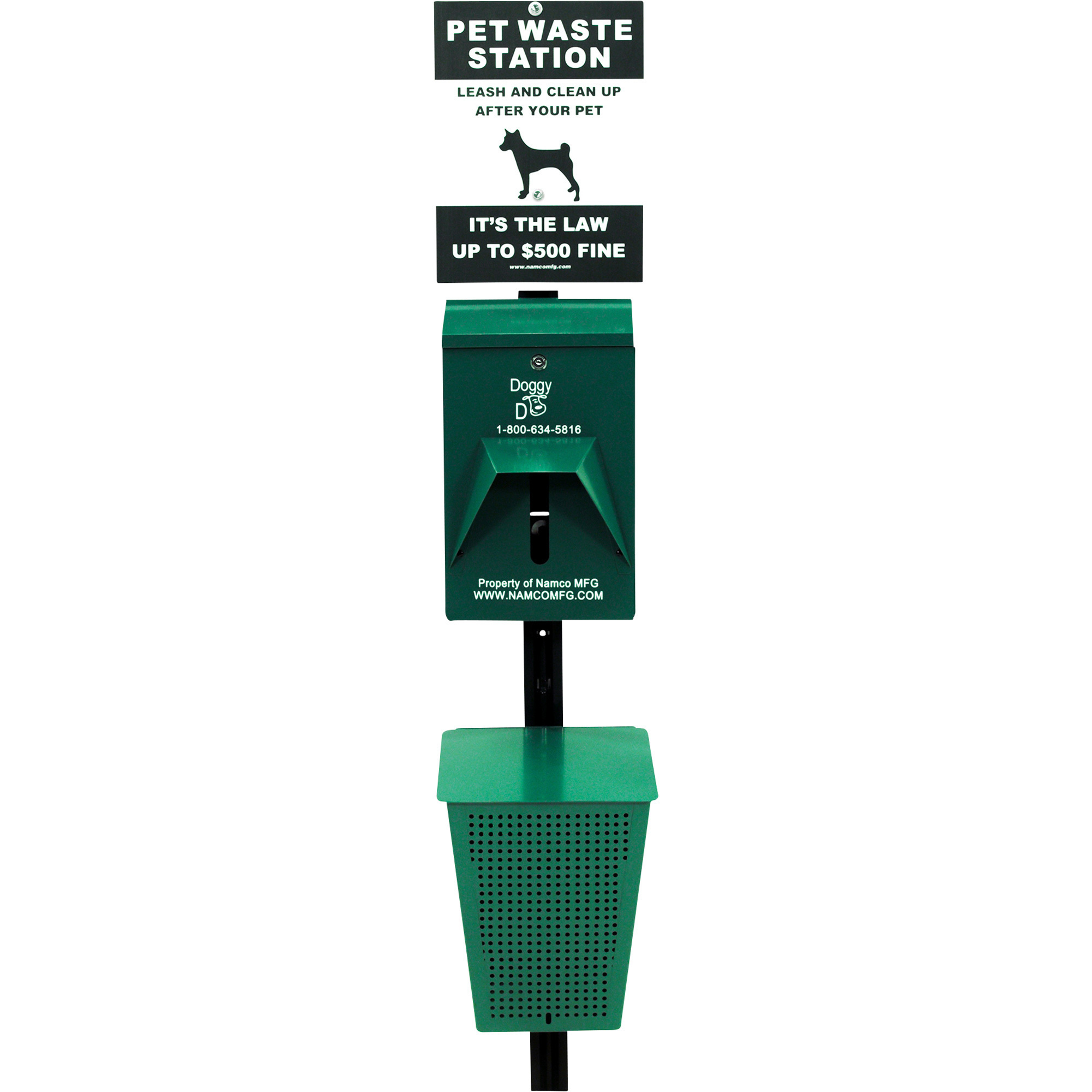 Namco Doggy Do Pet Waste Station, Green, 12in. Dia. x 66in.H