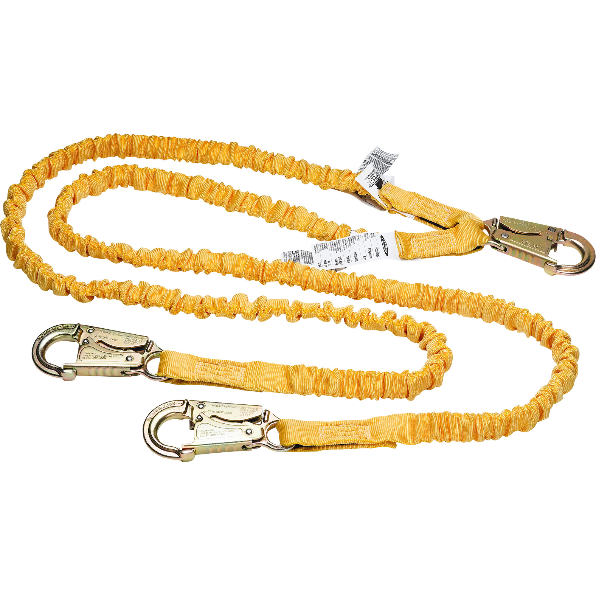 Werner 6ft. SoftCoil Twin-Leg Lanyard with Double-Locking Snap