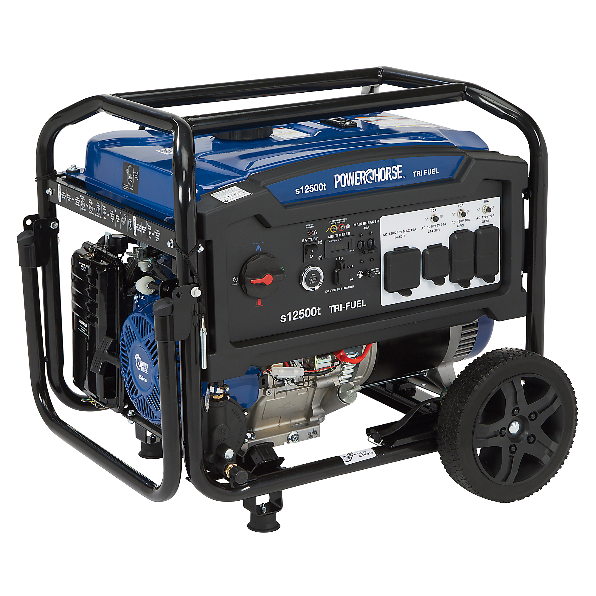 Powerhorse 12,500-Watt Tri-Fuel Portable Generator
