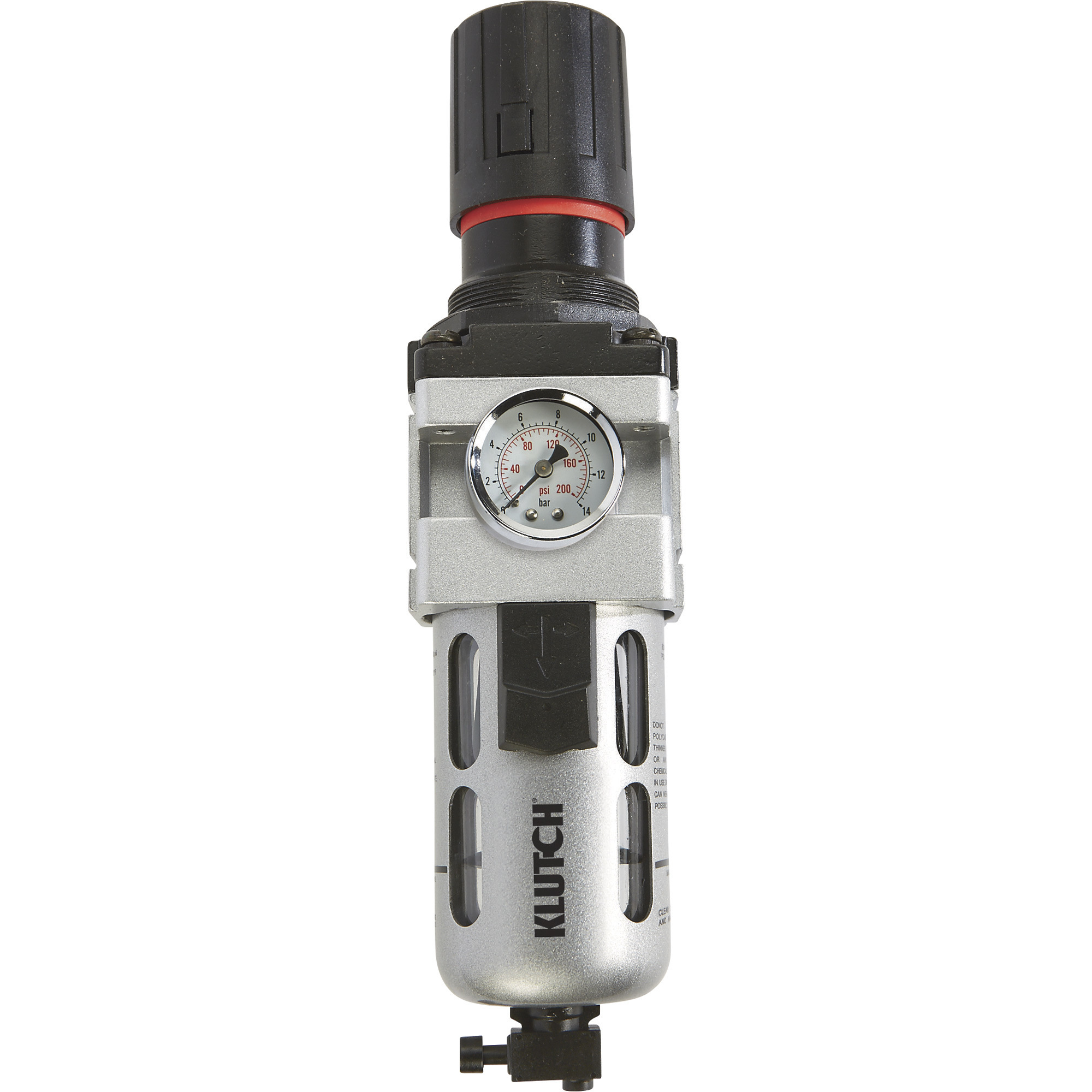 Klutch Air Compressor Filter–Regulator Combo, 1/2in. NPT, 106 CFM