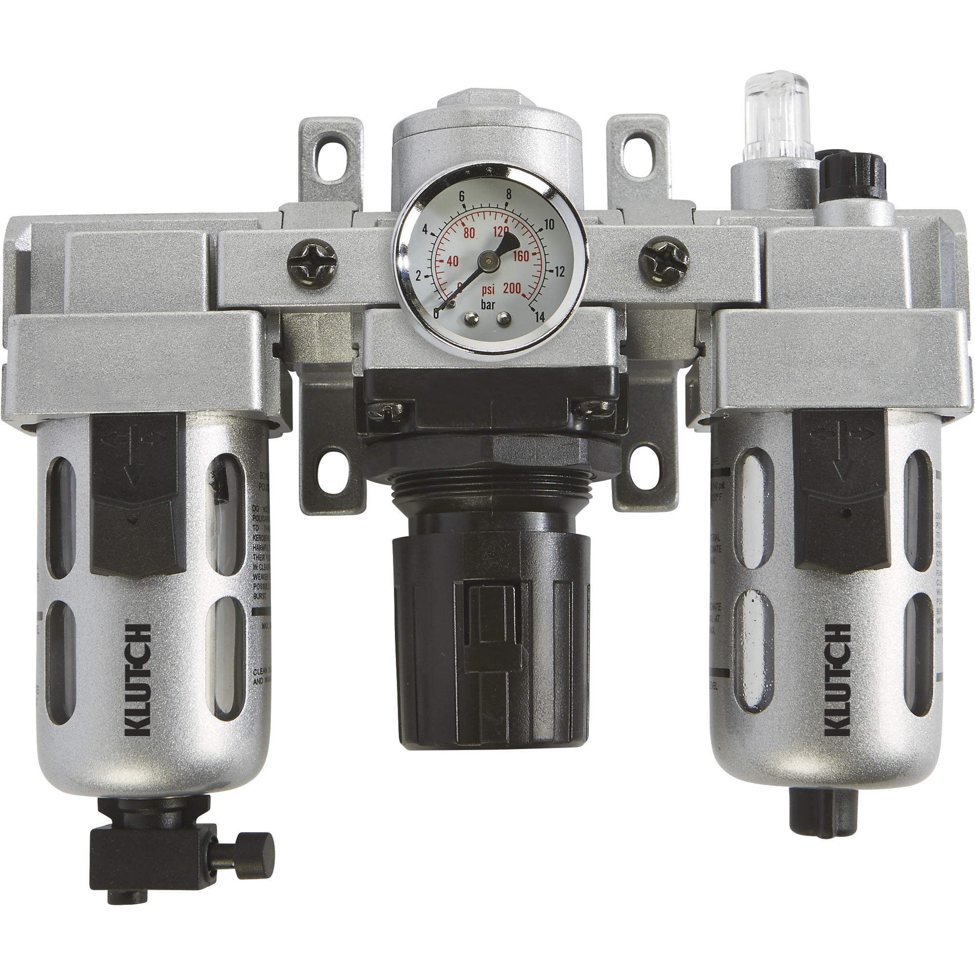 Klutch Air Compressor Filter–Regulator–Lubricator Combo, 3/8in., 71 CFM