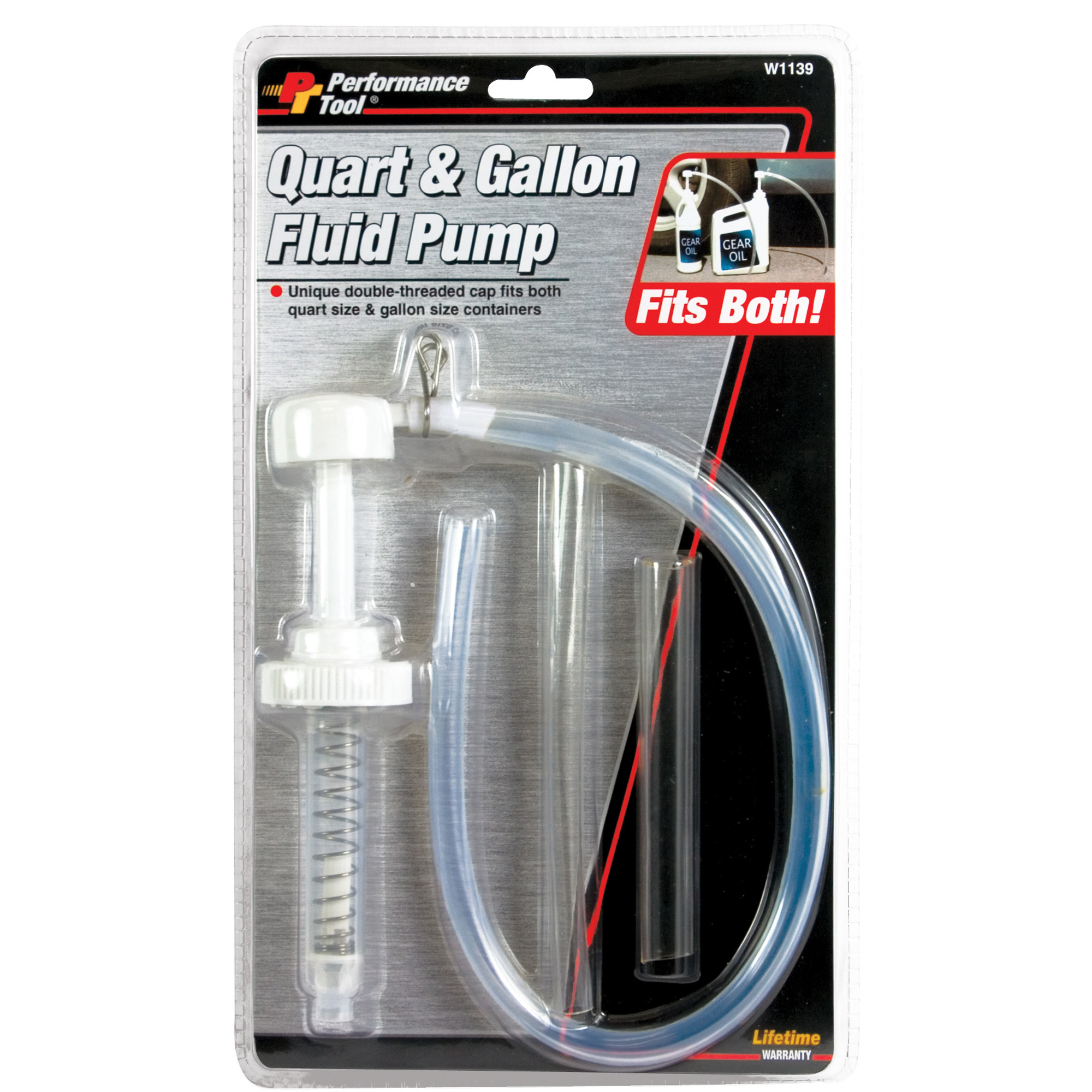 Performance Tool Quart and Gallon Fluid Pump — DoubleTreaded Cap