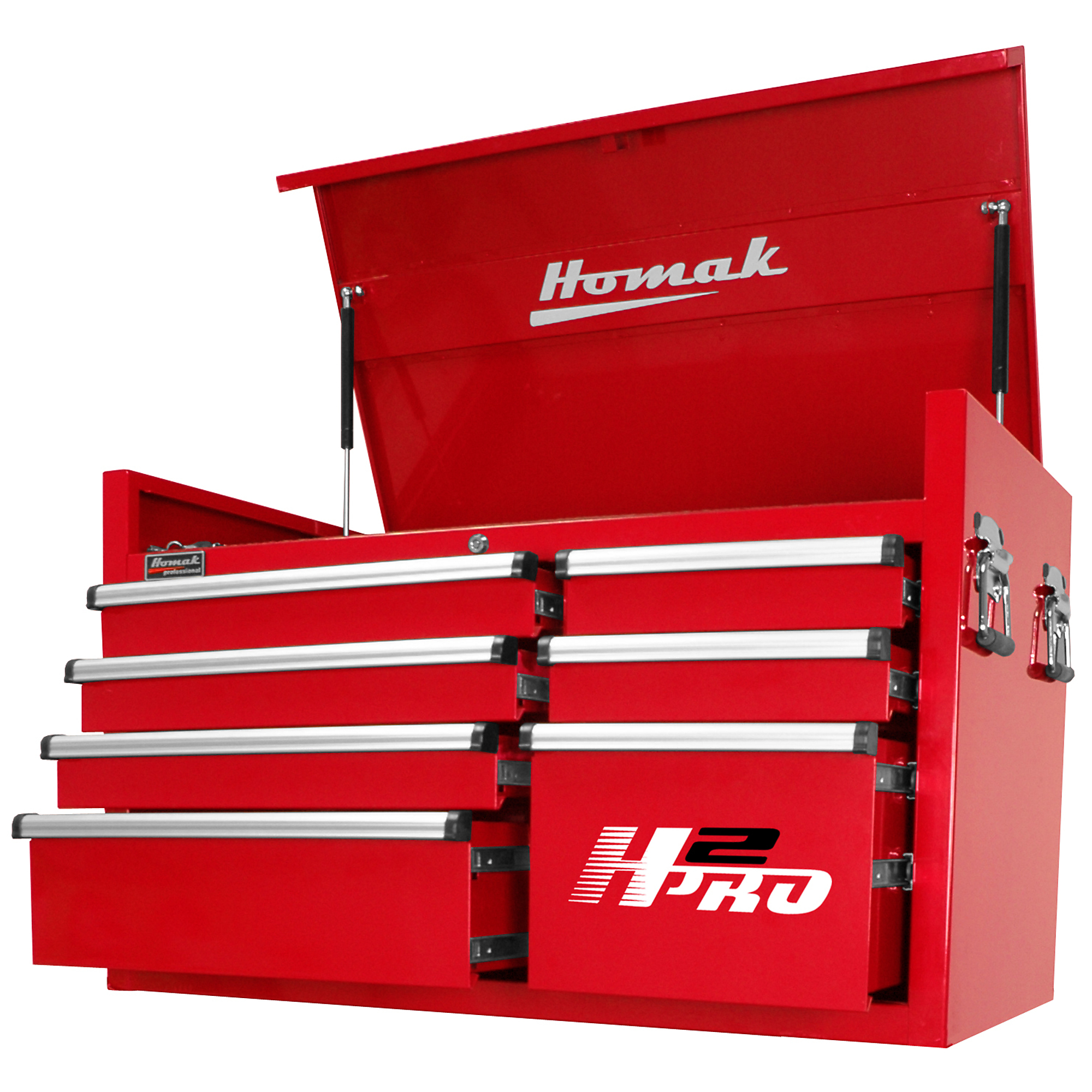 Homak H2PRO 41in. 9Drawer Top Tool Chest, Red, 41 1/8in.W x 21 3/4in.D