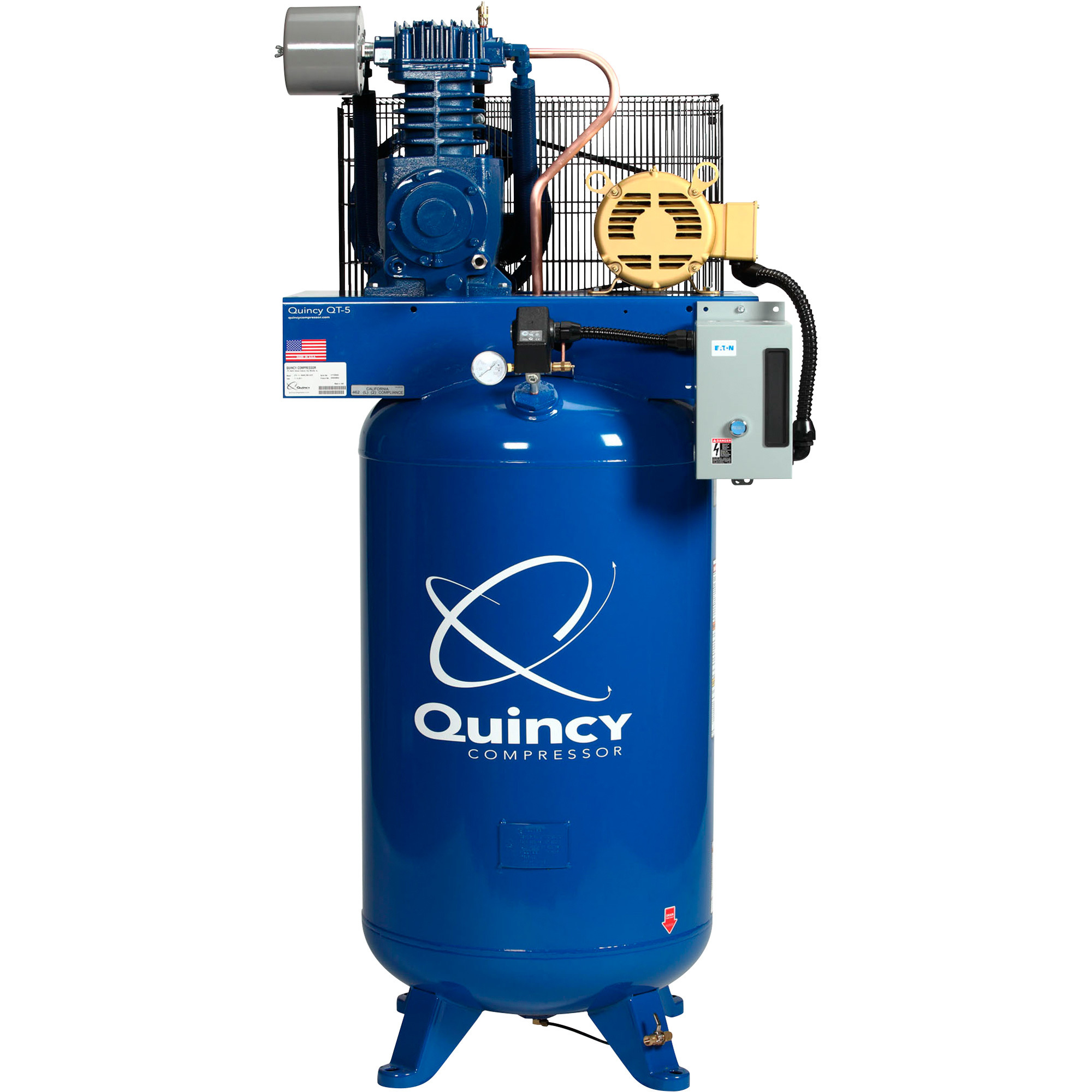Reciprocating Air Compressor- 5 Hp 208v 3 Phase 80 Gal Vert