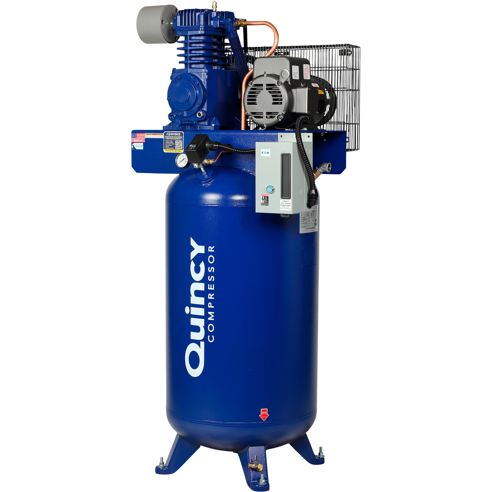 Reciprocating Air Compressor 5hp 230v 1 Phase 80-gal V Tank