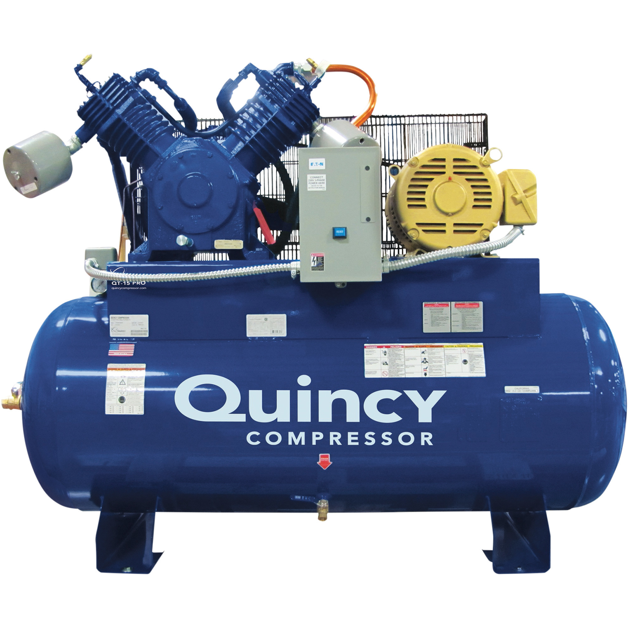 Quincy Air Master Reciprocating Air Compressor- 15 HP, 460 Volt 3 Phase