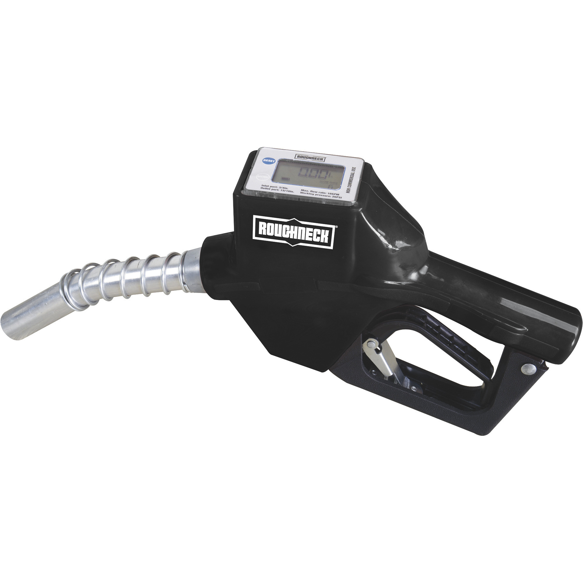Roughneck Auto Shutoff Fuel Nozzle with Digital Meter — 3/4in. Inlet/15