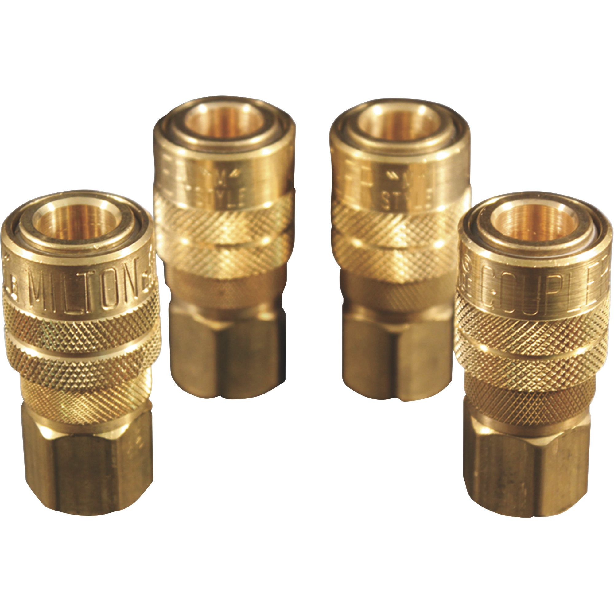 Milton 1/4in. Female M-Style Coupler, 4-Pack, Model# S-715-4 - Picture 1 of 3