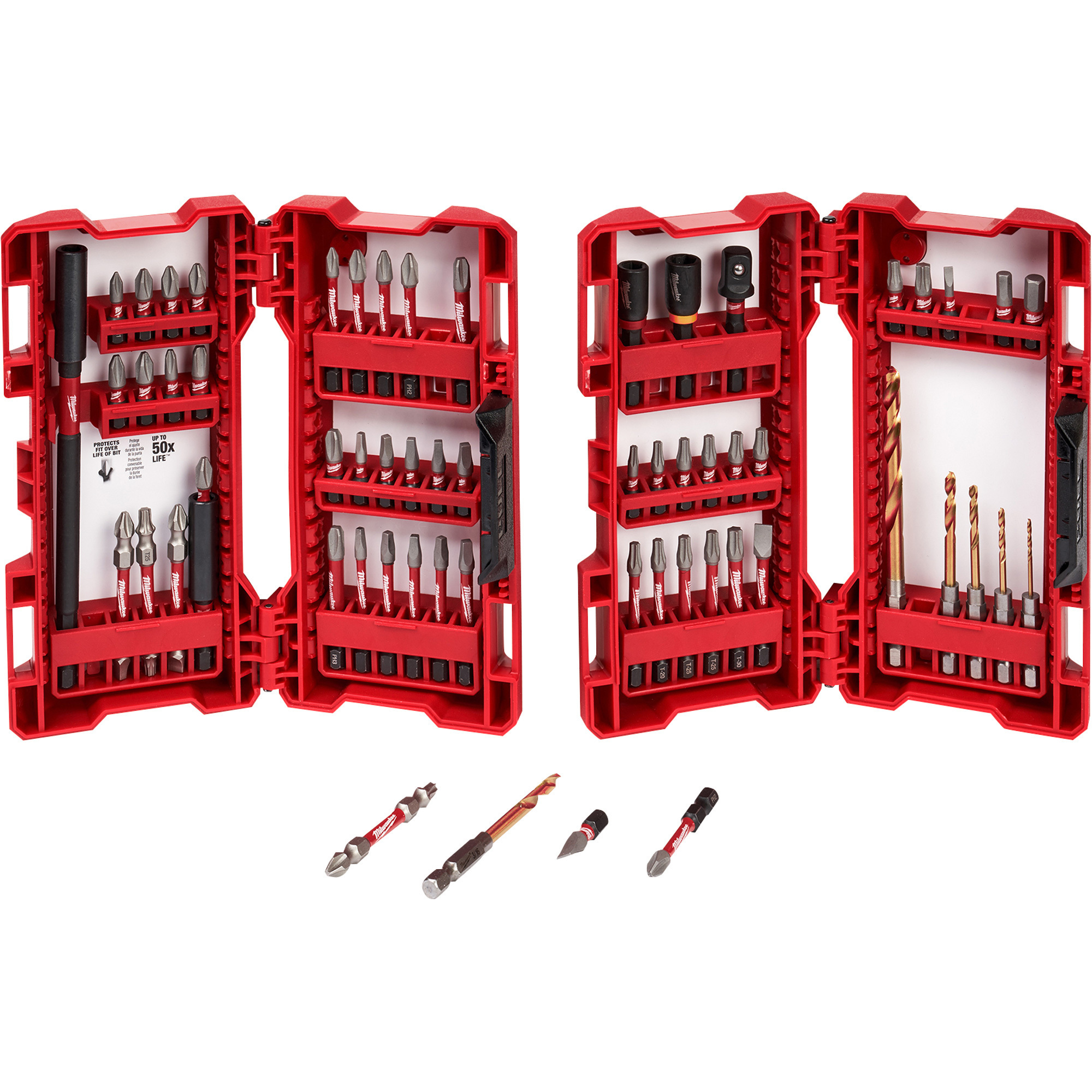 Milwaukee, SHOCKWAVE RED HELIX Titanium Drill Bit Set 29PC, Included ...