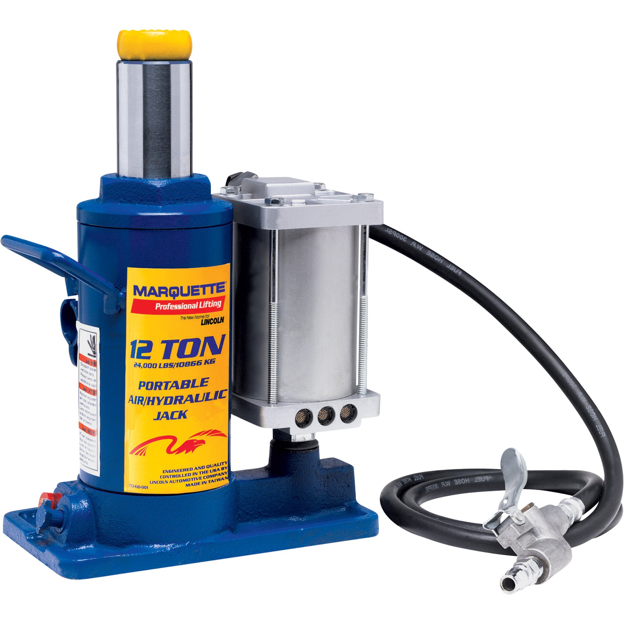 Heavy Duty Air-Manual Hydraulic Bottle Jack, 12 Ton | Northern Tool