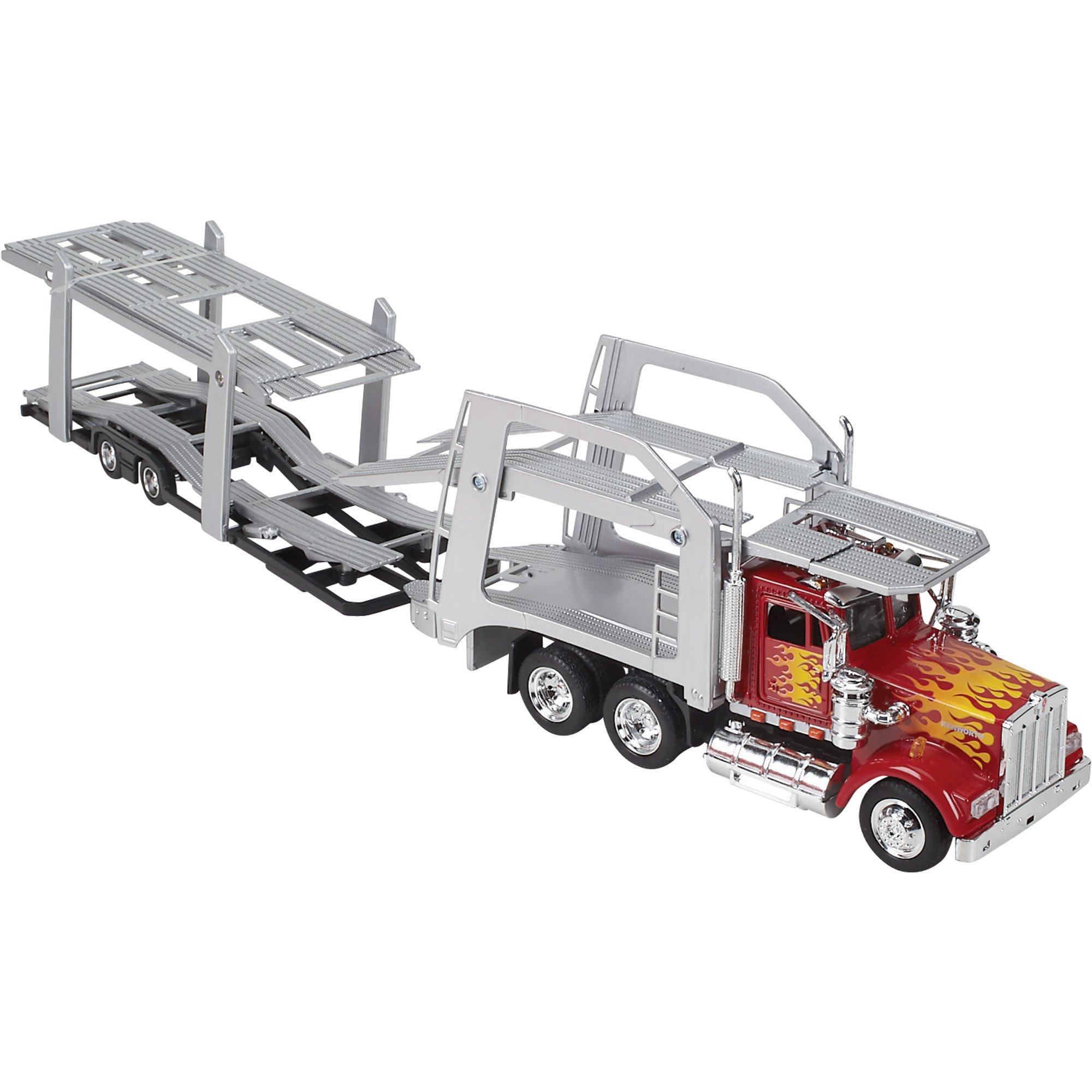 New Ray Die-Cast Truck Replica — Kenworth W900 Auto Transporter Truck ...