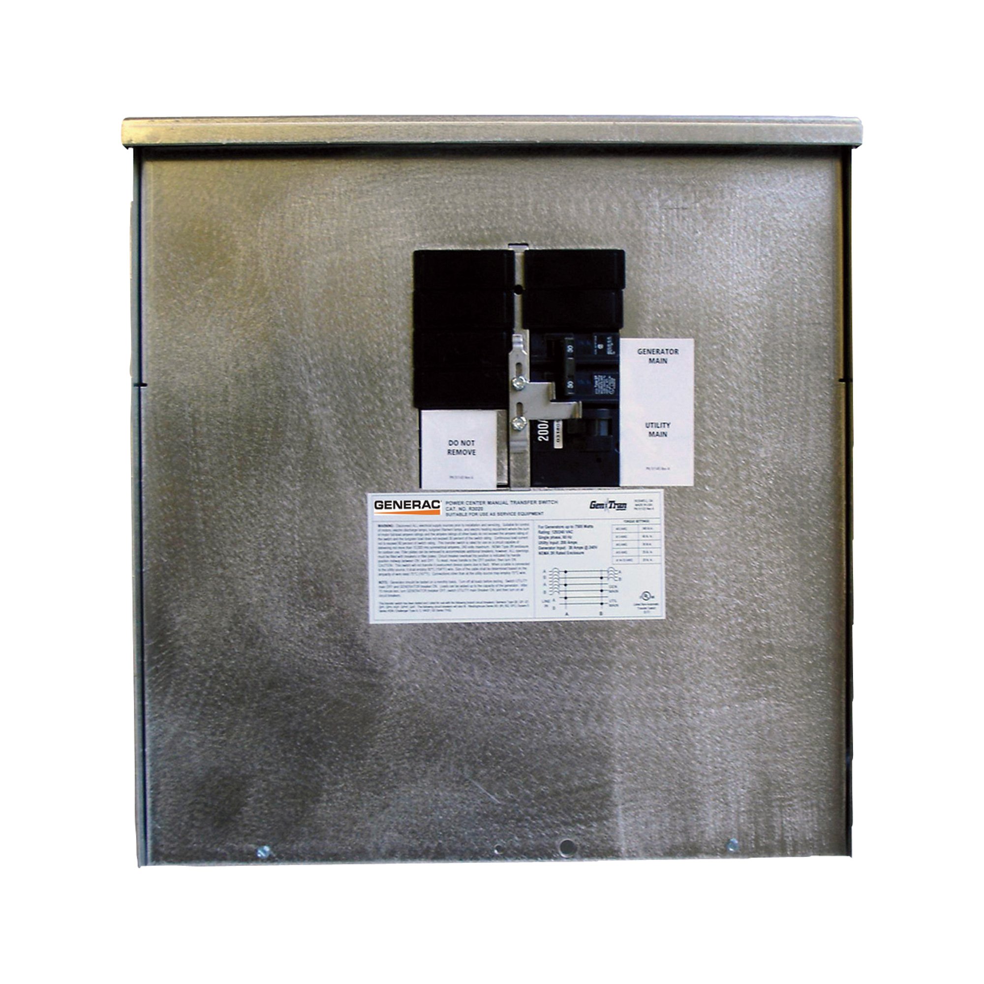 Generac Generator Manual Transfer Switch — 200 Amps, Model# 63350 ...