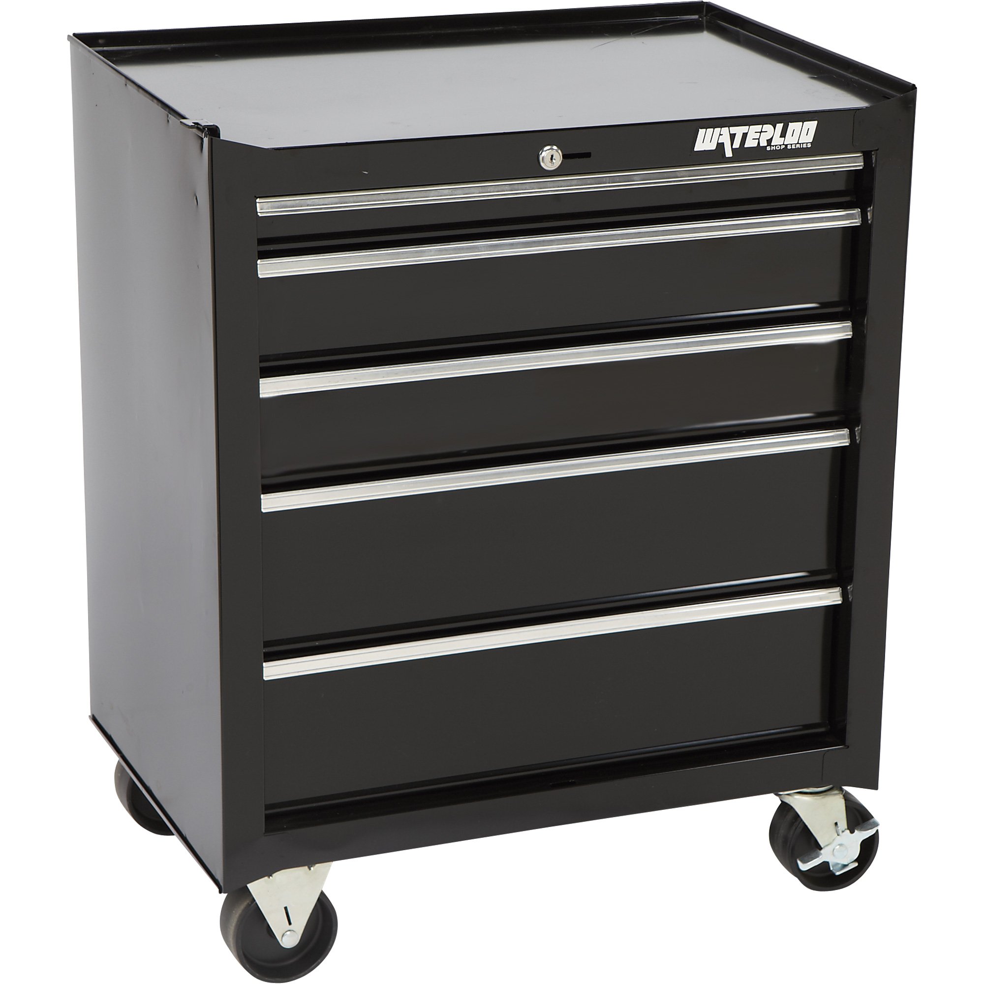 Waterloo 27in. 5-Drawer Bottom Rolling Tool Cabinet — Black | Northern Tool