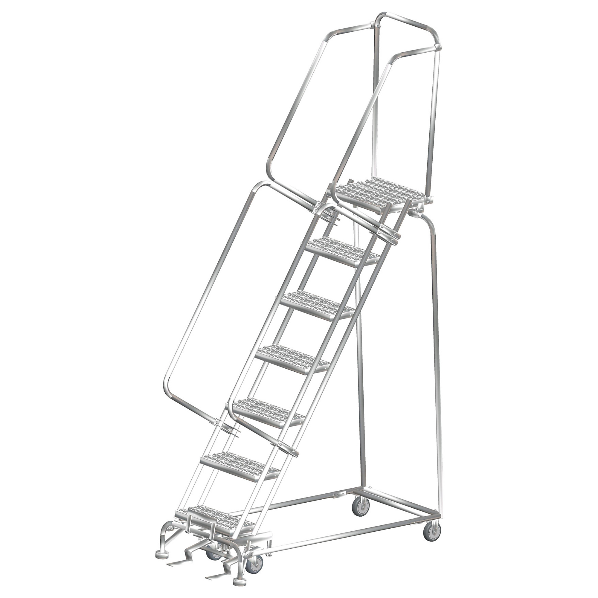 Ballymore, Stainless Steel Rolling Ladder, Overall Height 103 in, Steps ...