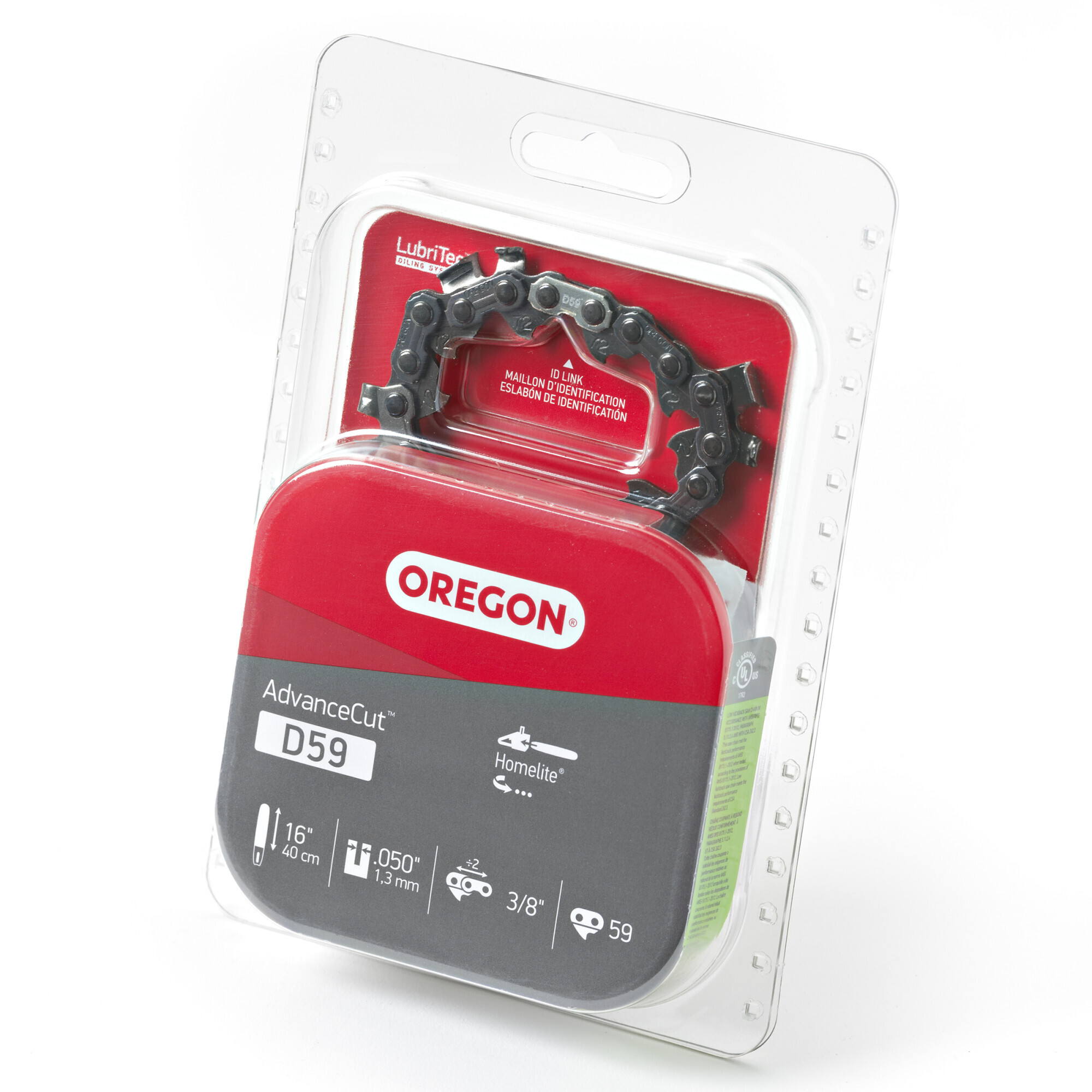 Oregon, AdvanceCut Chainsaw Chain, Bar Length 16 in, Chain Pitch 3/8 in ...