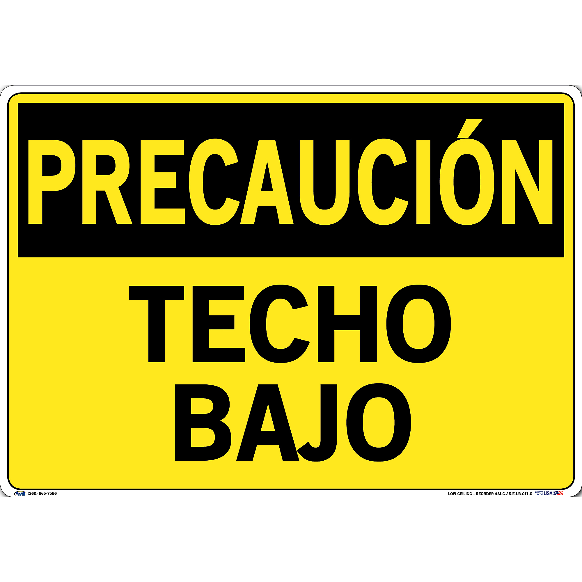 Vestil, Caution Sign (Spanish/Espanol) - Decal/Label, Sign Message ...
