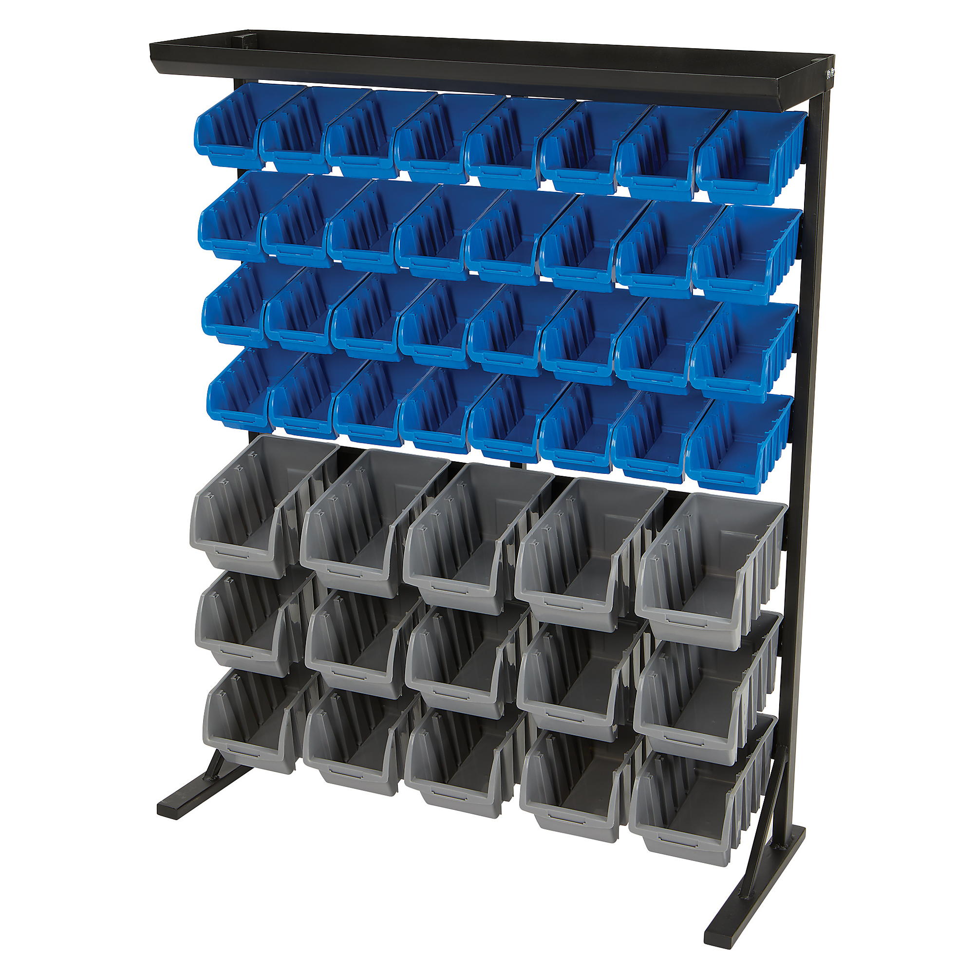 Strongway Single-Sided 47-Bin Bulk Storage Rack, 36-1/2in.W x 14in.D x ...