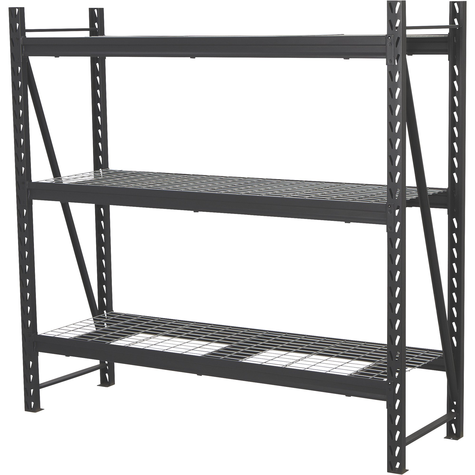 Rack USA 3-Tier Industrial Shelving Rack, 77in.W x 24in.D, Steel, Model ...