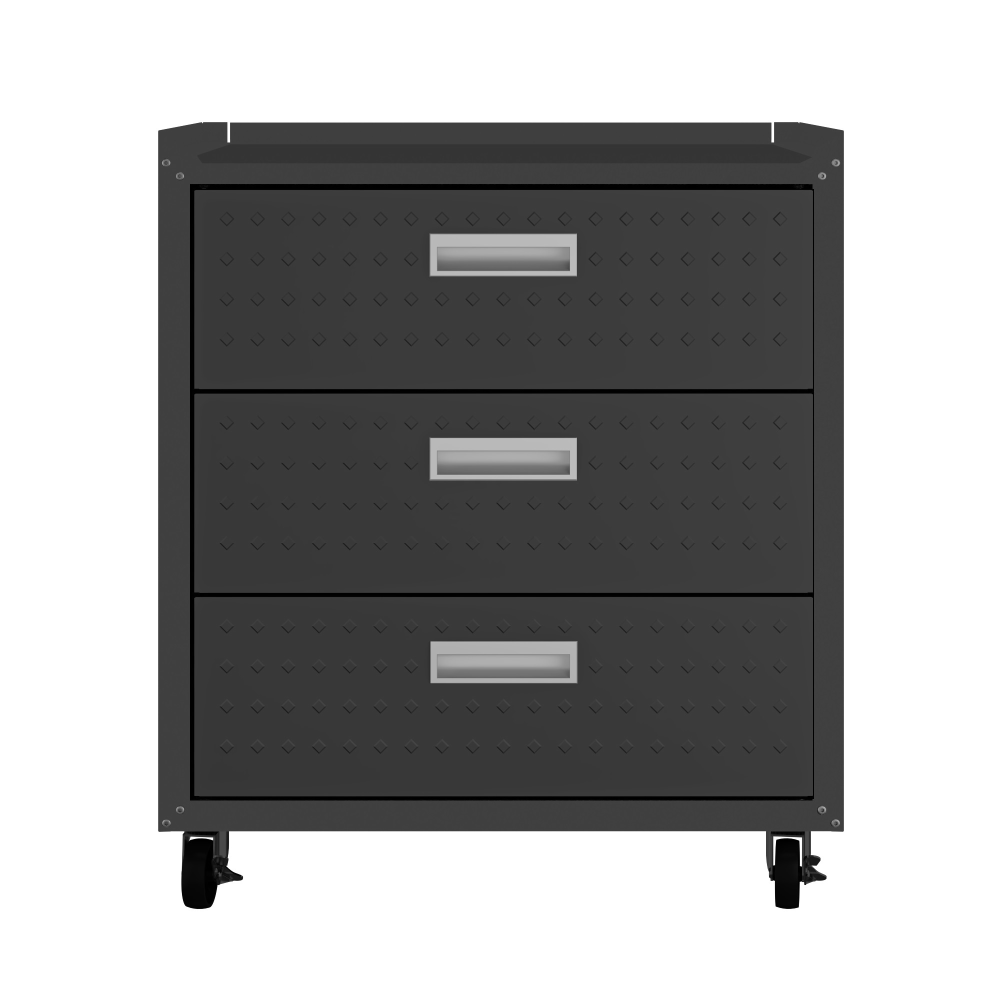 Manhattan Comfort, Fortress Mobile Garage Drawer Chest Charcoal Grey 