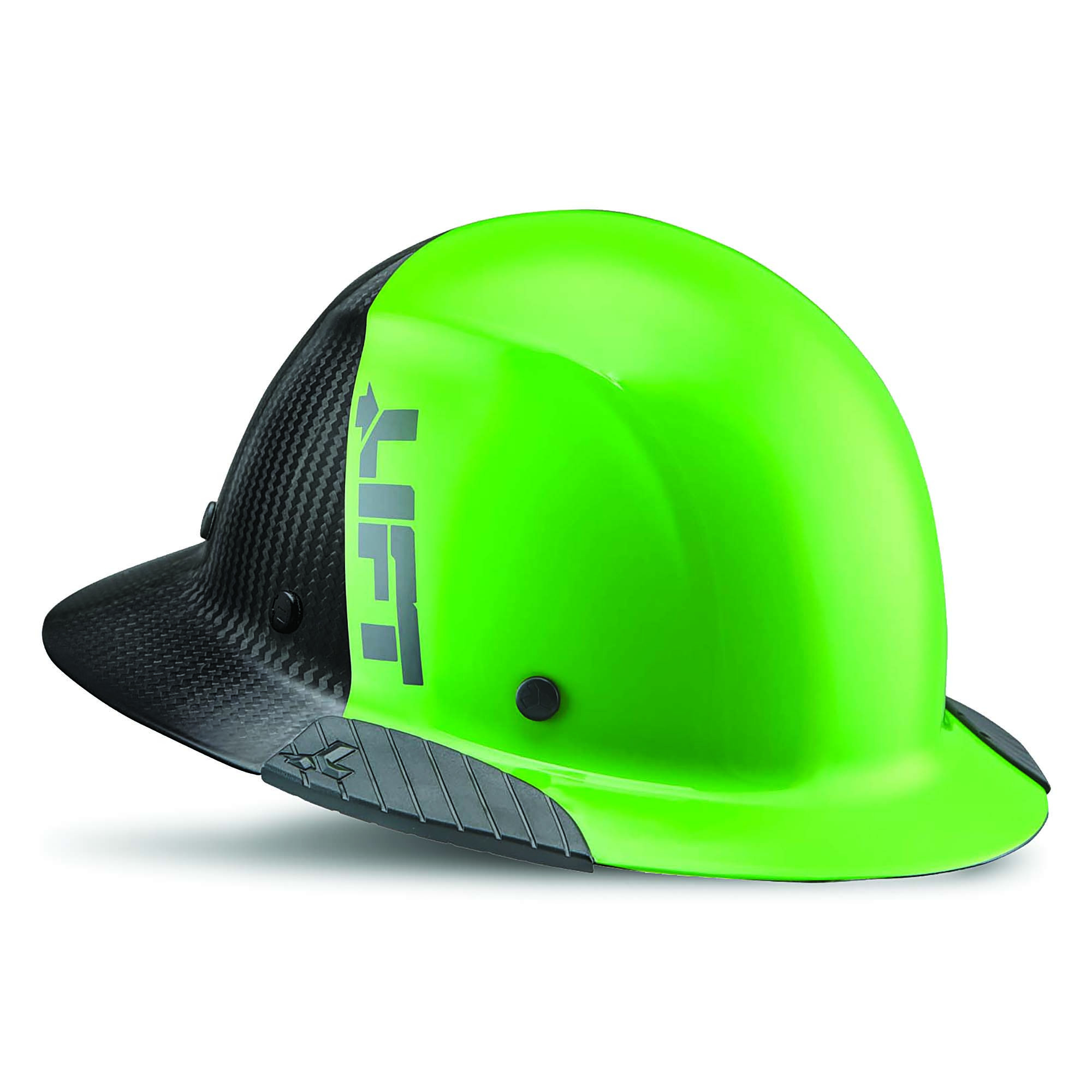 LIFT Safety, DAX Carbon Fiber Full Brim 50-50 (Green), Hard Hat Style ...