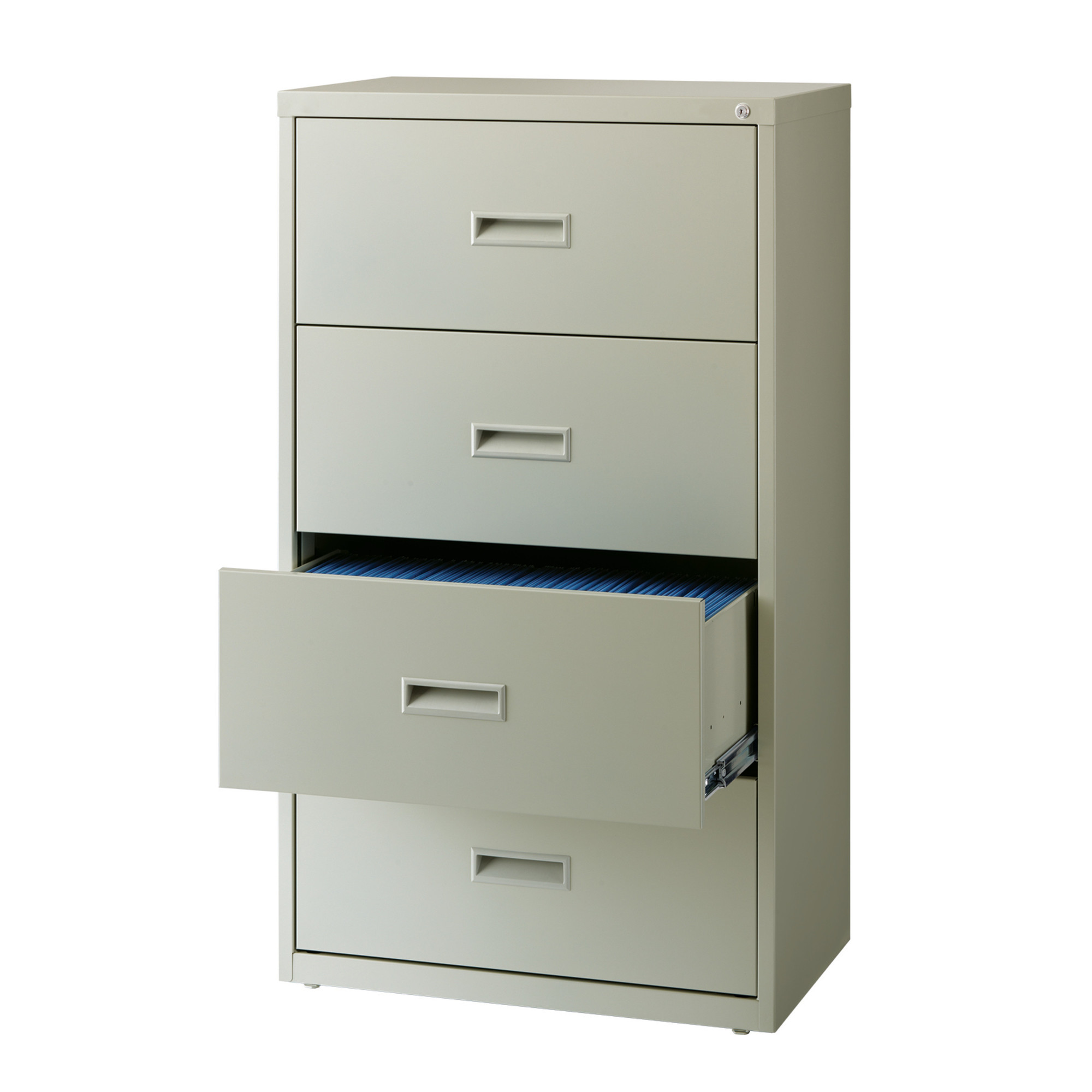 Hirsh Industries, 4 Drawer Lateral File Cabinet, Width 30 in, Depth 18. ...