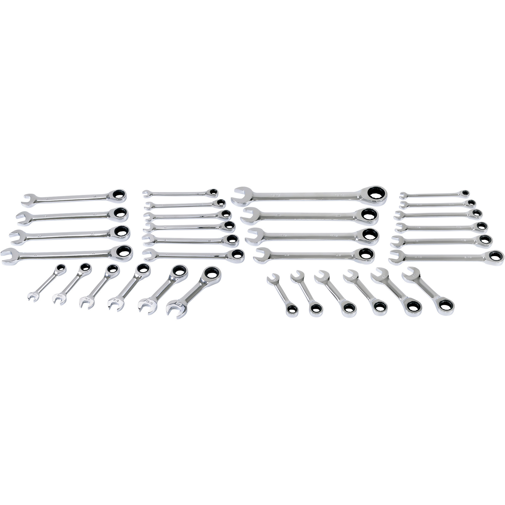 GEARWRENCH 34 Pc. Standard & Stubby Ratcheting Wrench Set, SAE & Metric