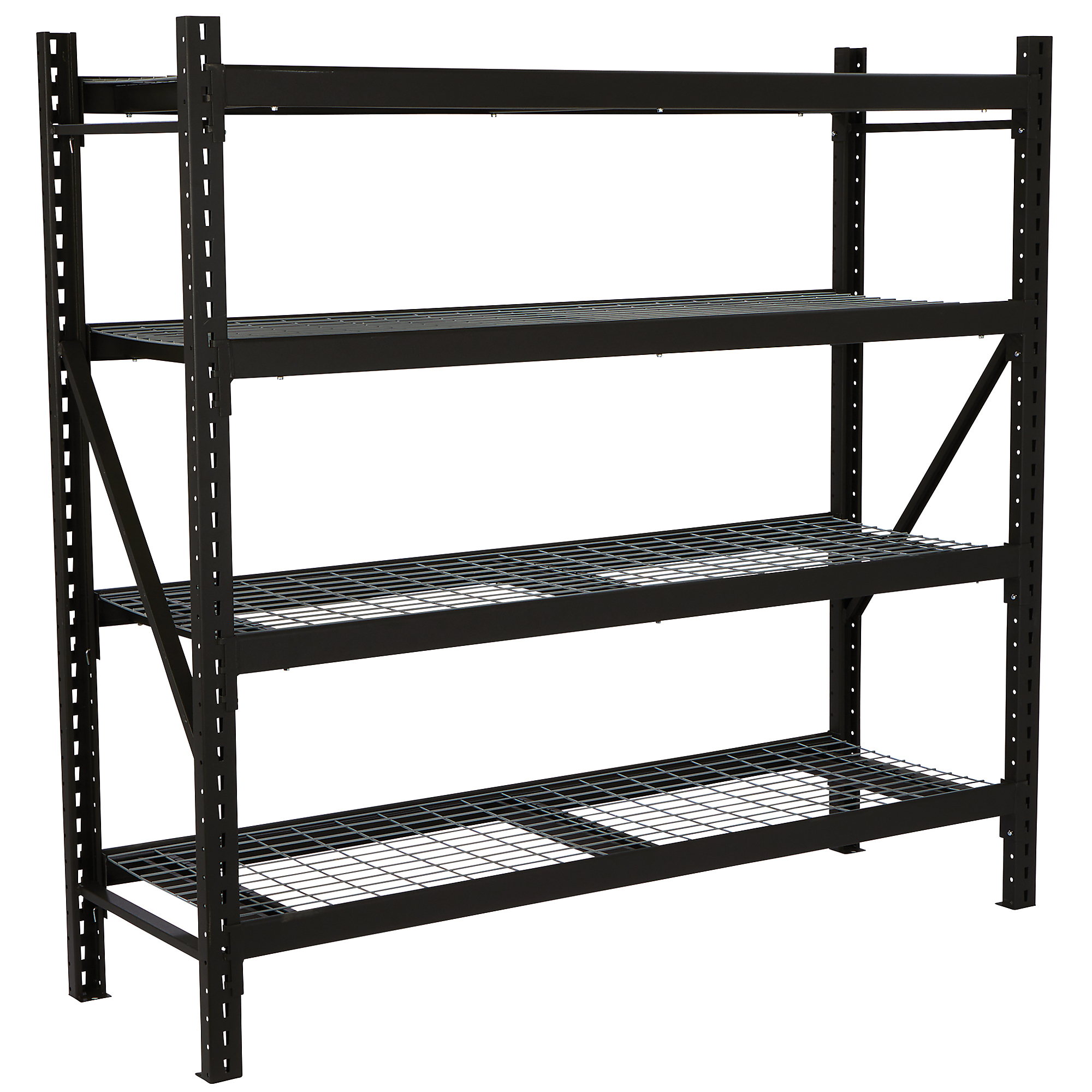 Ironton 4-Tier Heavy-Duty Metal Shelving Rack, 77in.W x 24in.D x 72in.H ...