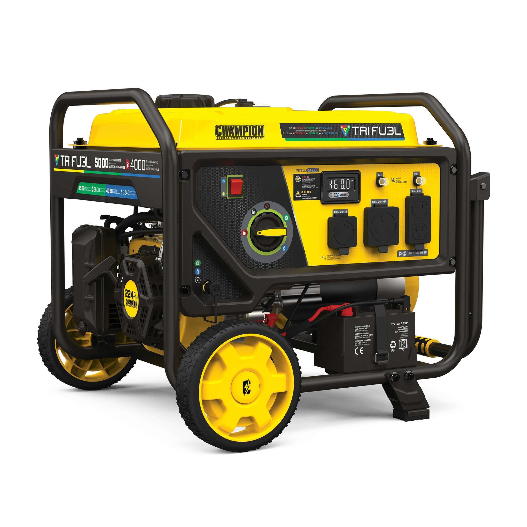 Champion Power Equipment, 5000/4000w Tri Fuel Portable Generator CO ...