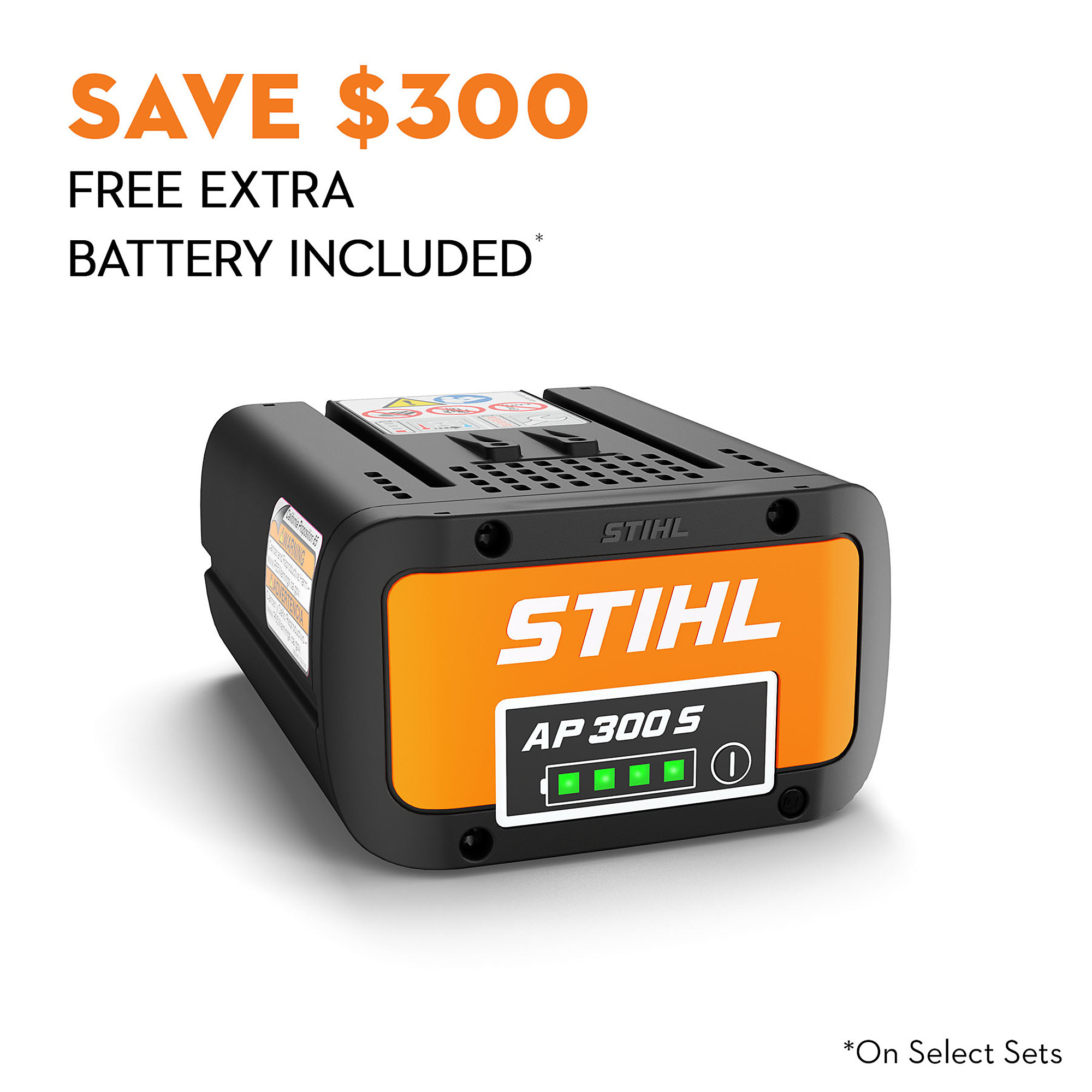 Stihl, Three AP 300 S Batteries, Volts 36 Model# AP 300 S SET ...