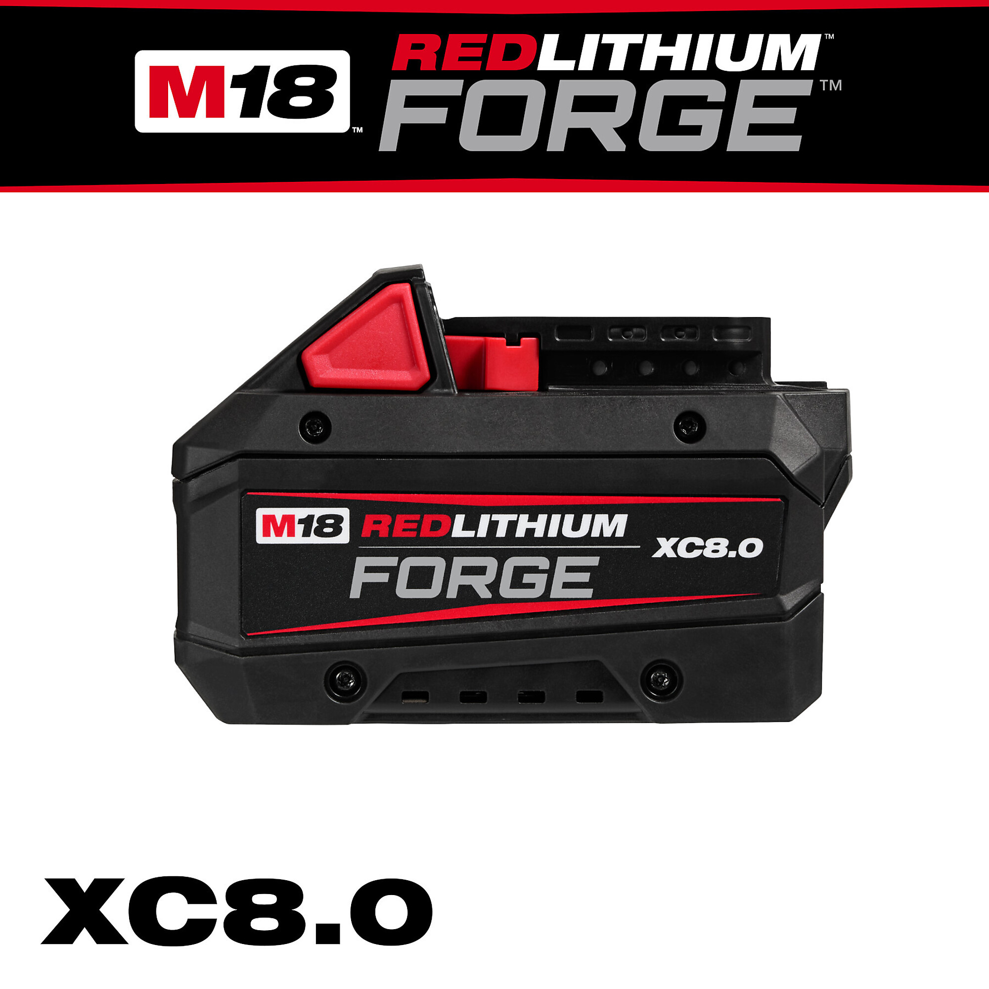 Milwaukee, M18 REDLITHIUM FORGE XC8.0 Battery Pack, Battery Type ...