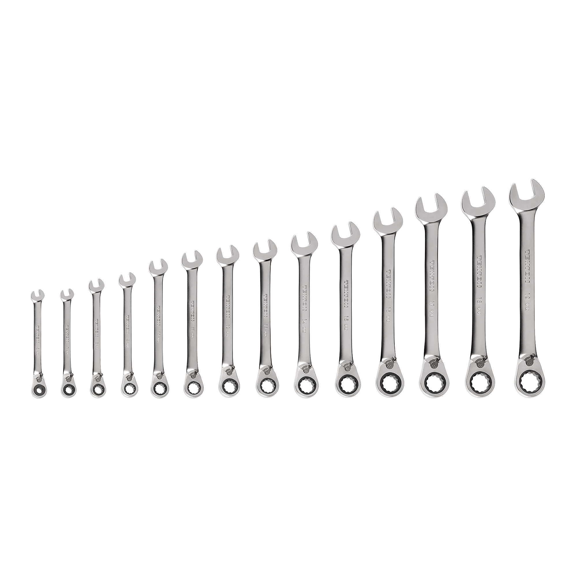 Tekton, 14pc Rev. 12pt Ratcheting Comb. Wrench Set (Met), Pieces (qty ...