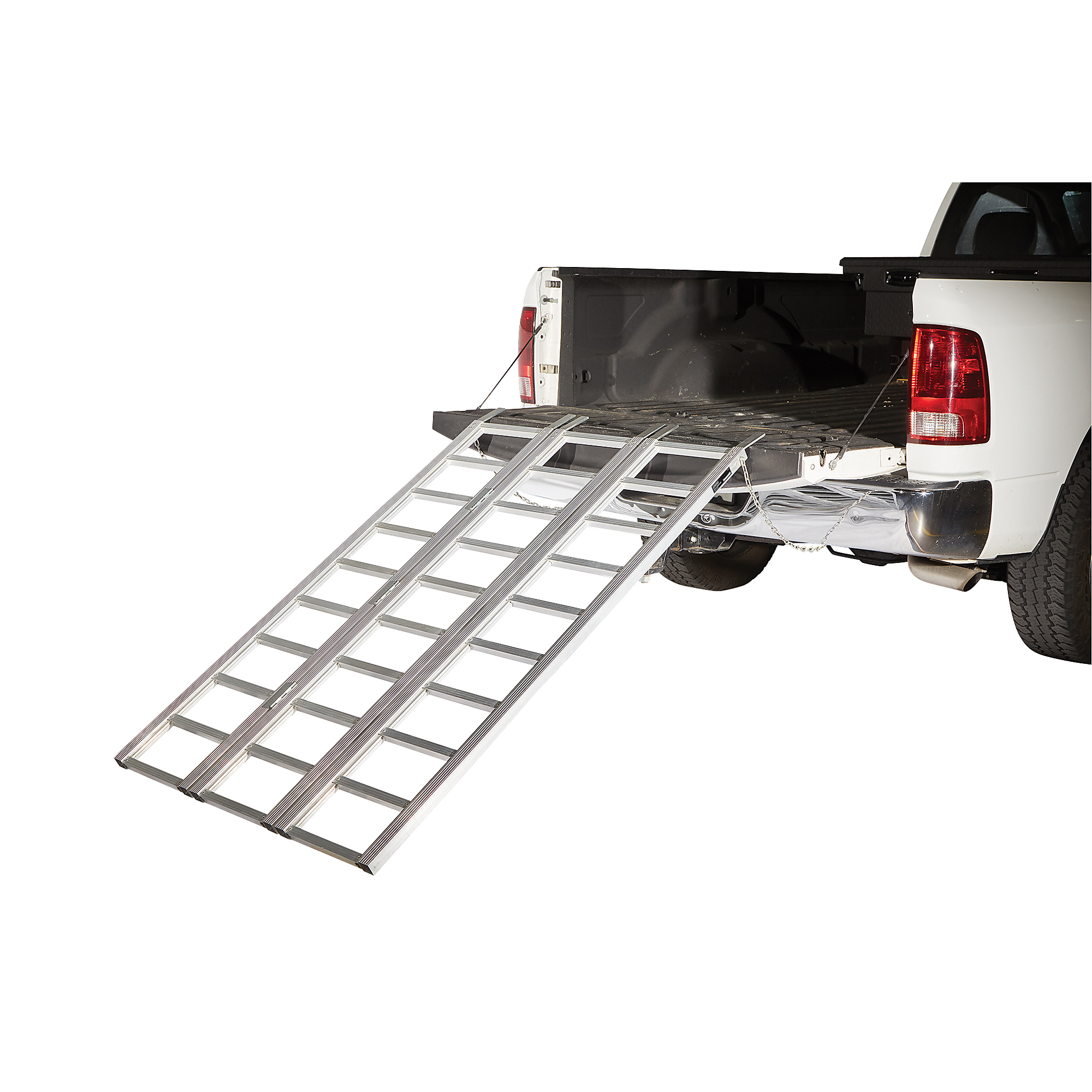 Metal Ramp With Protractor Ultra-Tow Trifold Aluminum Ramp, 1500-Lb. Capacity, 70in. x 50in. x 2in ...